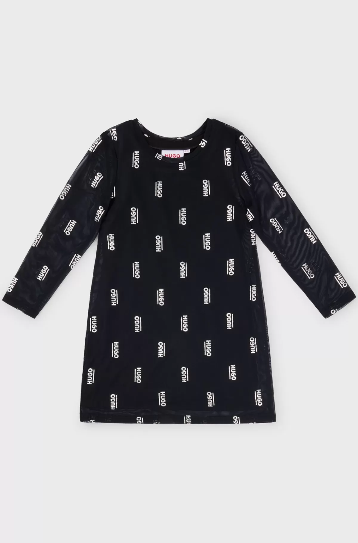 HUGO BOSS To-i-én Kjole Med Foil-printede Logoer Til Børn Sort Outlet