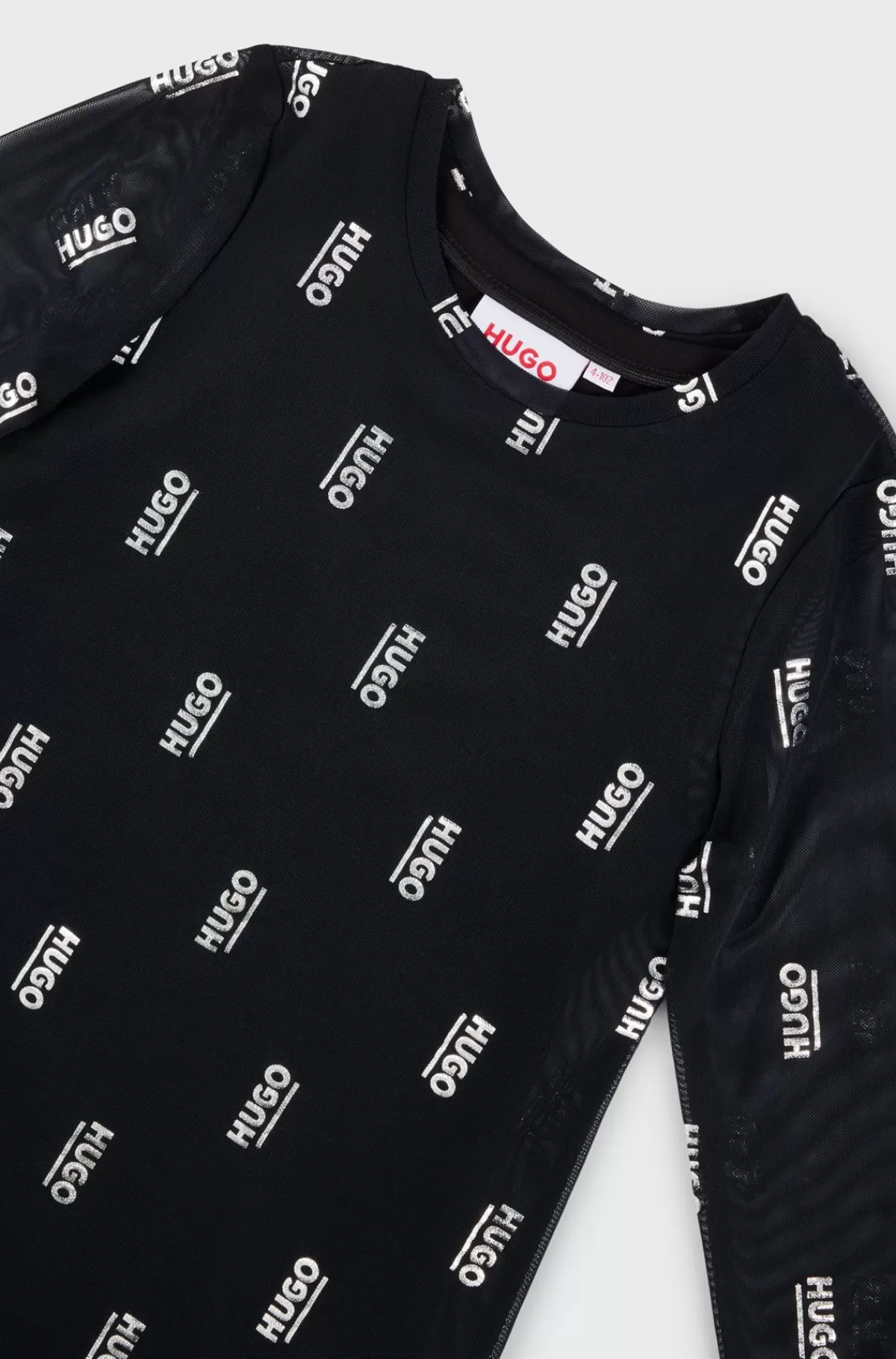 HUGO BOSS To-i-én Kjole Med Foil-printede Logoer Til Børn Sort Outlet