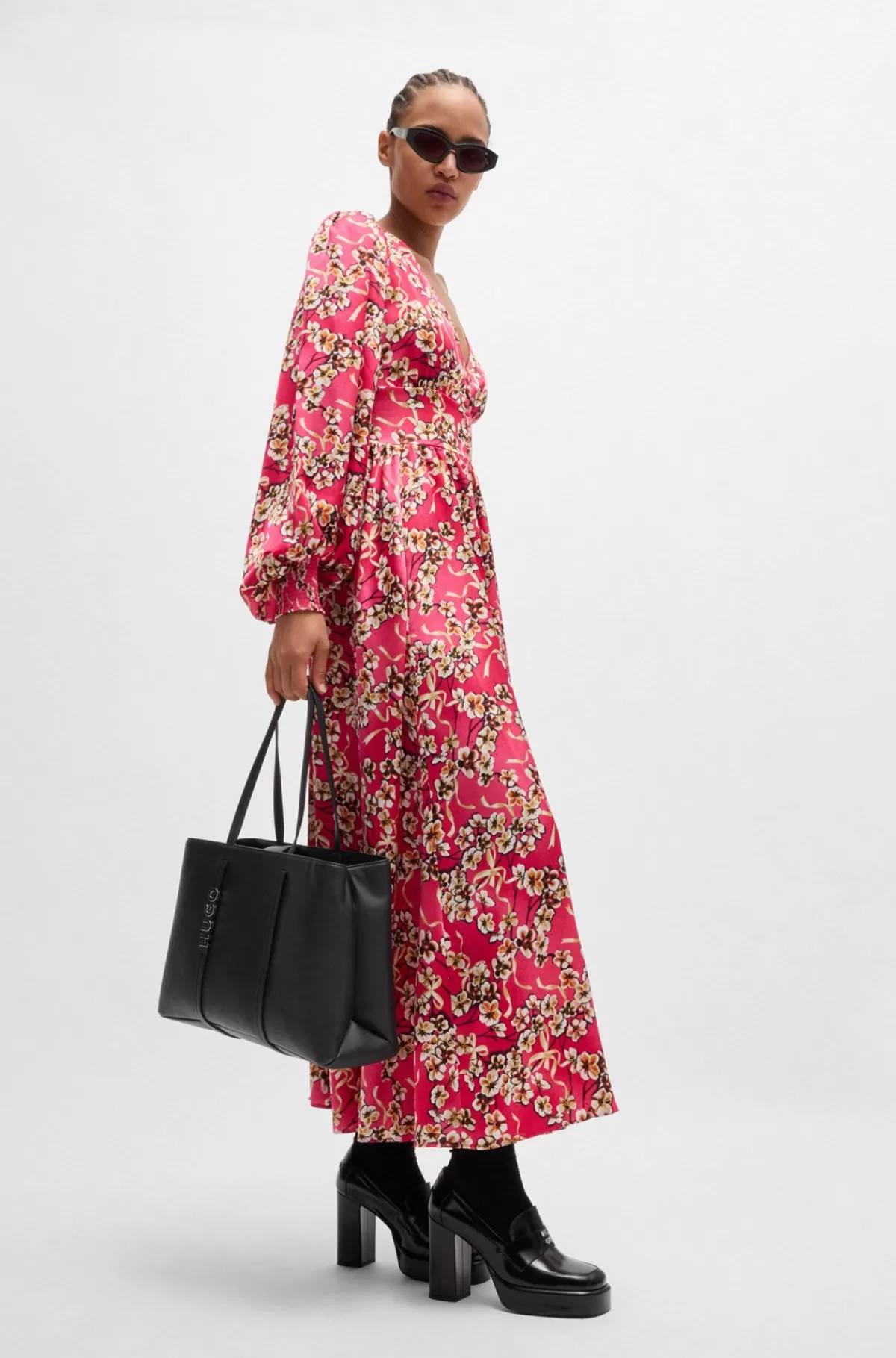 HUGO BOSS Tote Bag I Imiteret Læder Med Blanke Logobogstaver Sort Fashion