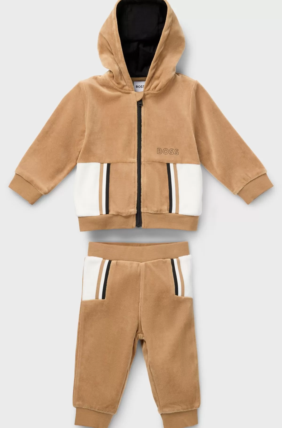 HUGO BOSS Tracksuit Af Bomuld I Gaveæske Til Babyer Brun New