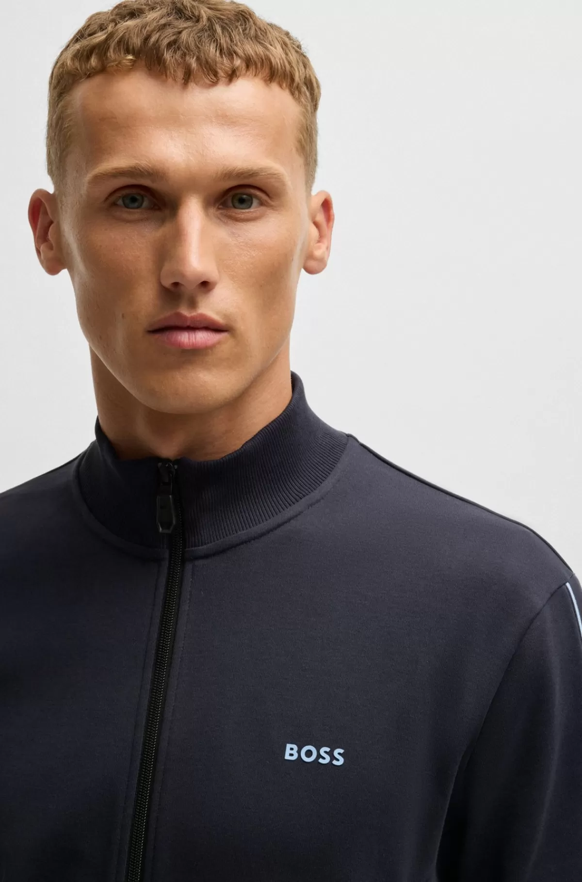 HUGO BOSS Tracksuit Af Interlockbomuld Med Logodetaljer Mørkeblå Clearance