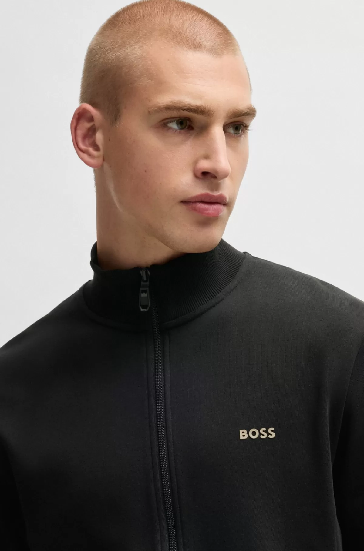 HUGO BOSS Tracksuit Af Interlockbomuld Med Logodetaljer Sort Outlet
