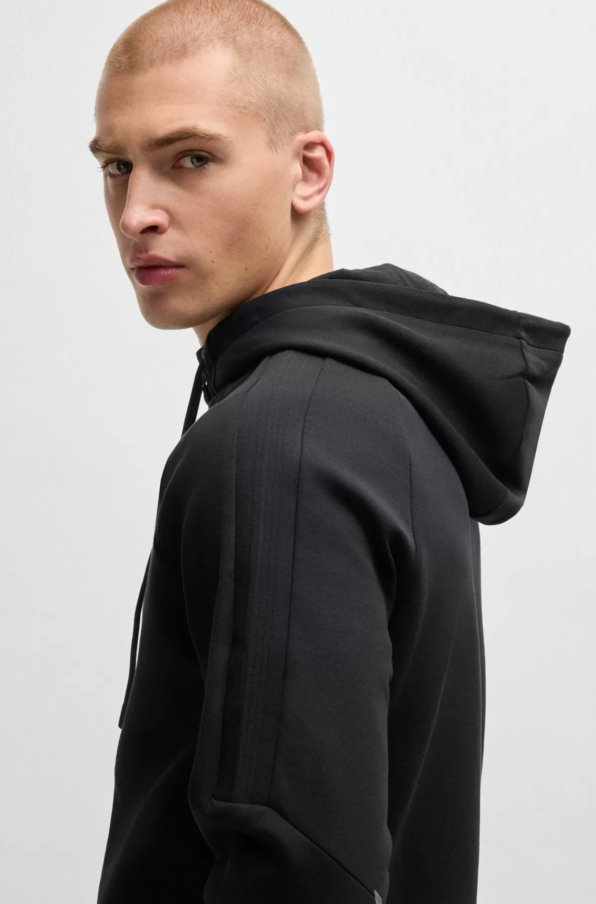 HUGO BOSS Tracksuit I Bomuld Med Stræk Og Logoprint Sort Online