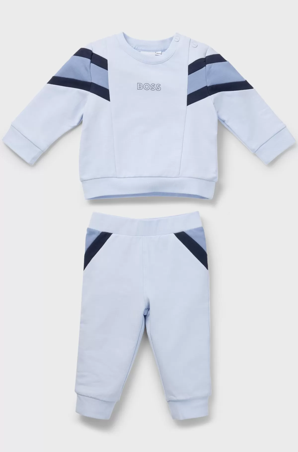 HUGO BOSS Tracksuit Til Babyer I Bomuld Med Stræk Og Logoprint Lyseblå Best