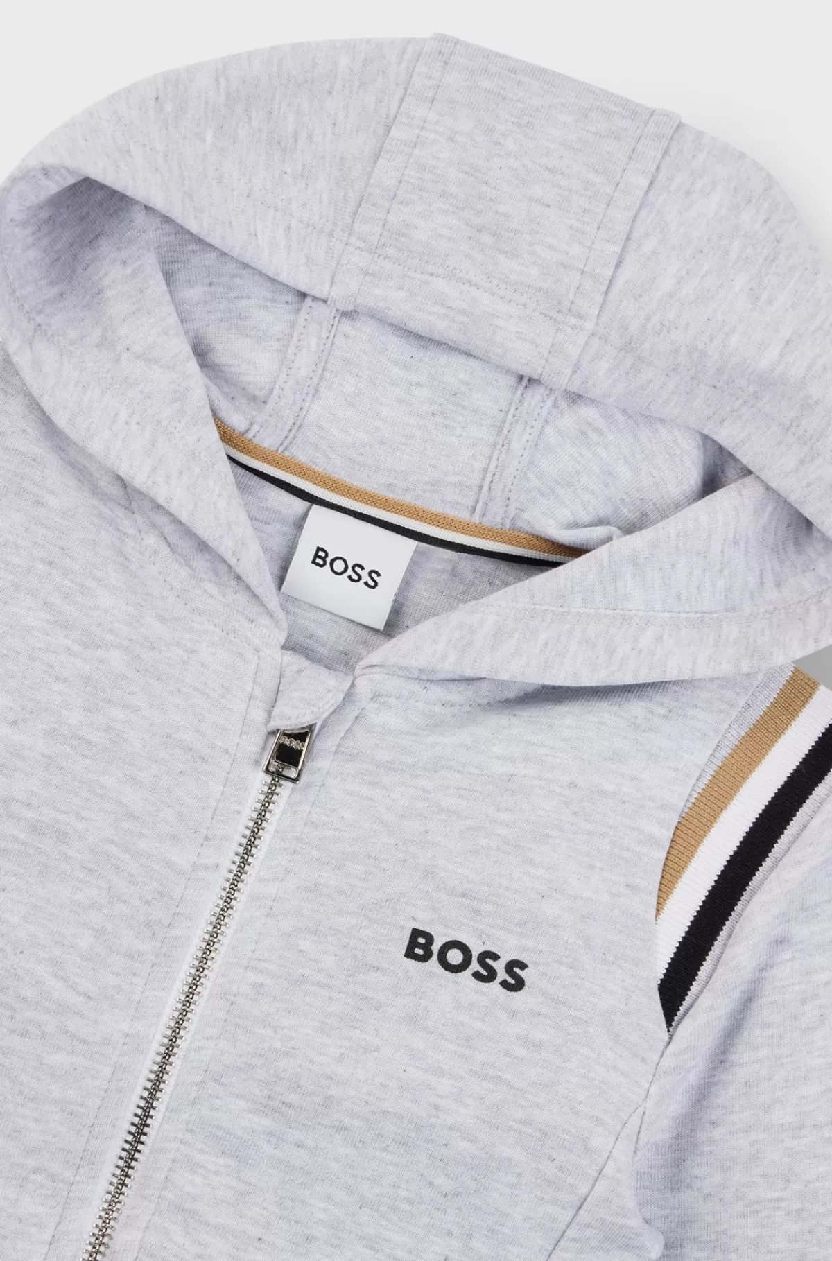 HUGO BOSS Tracksuit Til Børn I Bomuldsblanding Med Signaturstriber Og Logoer Lysegrå Cheap