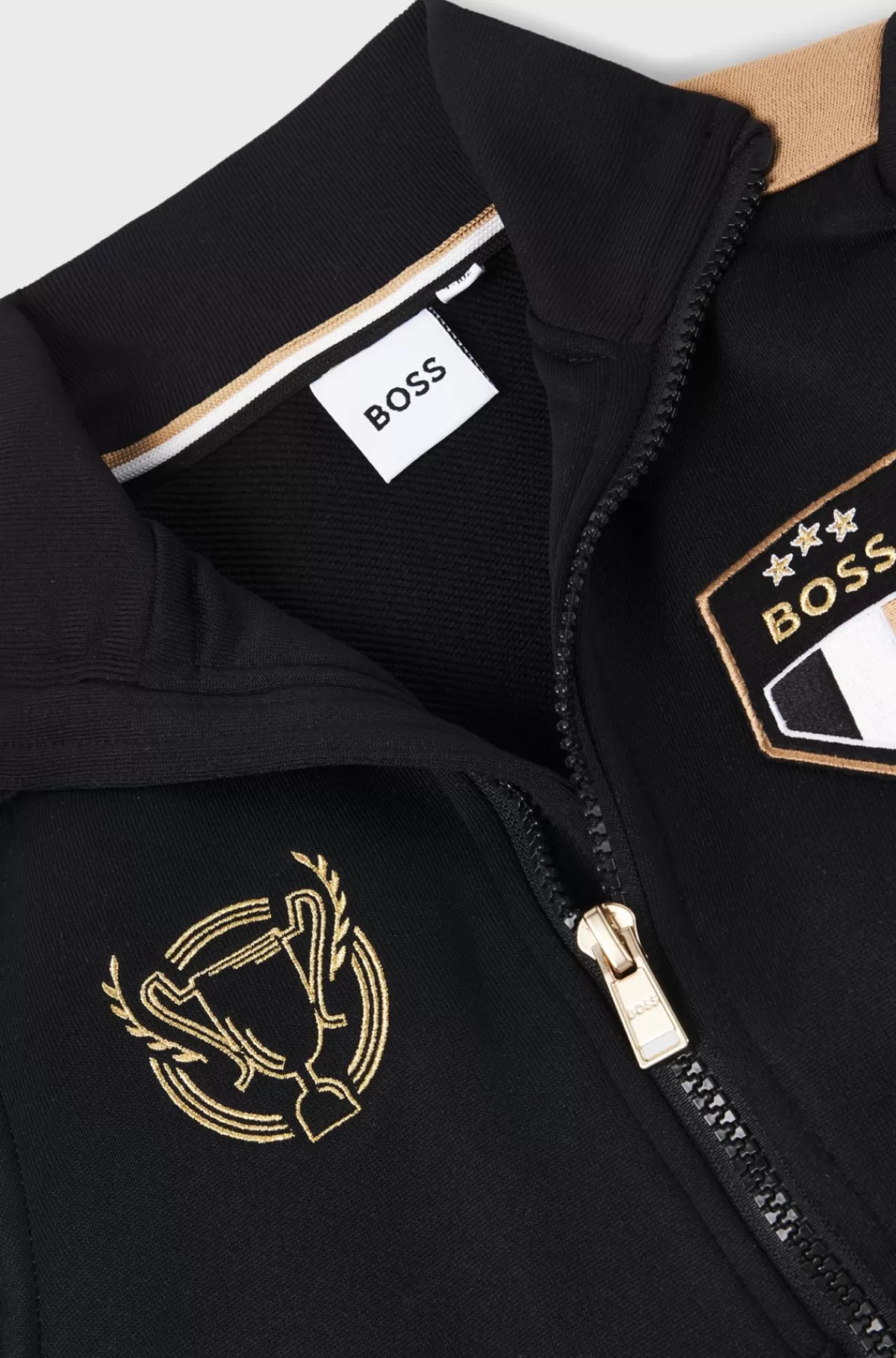 HUGO BOSS Tracksuit Til Børn I Fleece Med Signatur-colour-blocking Sort Online