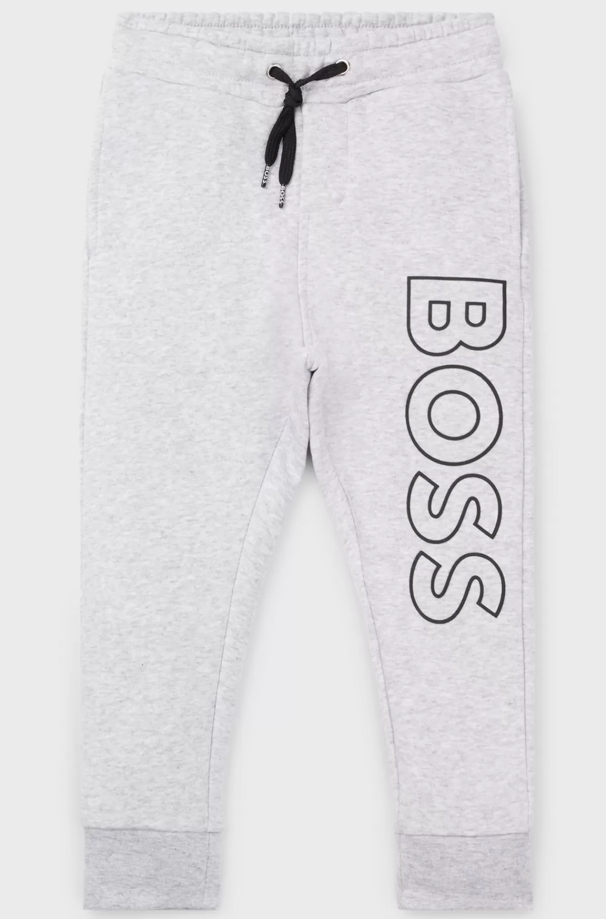 HUGO BOSS Tracksuit-bukser Af Bomuldsblanding Med Vertikalt Logo Til Børn Lysegrå Cheap