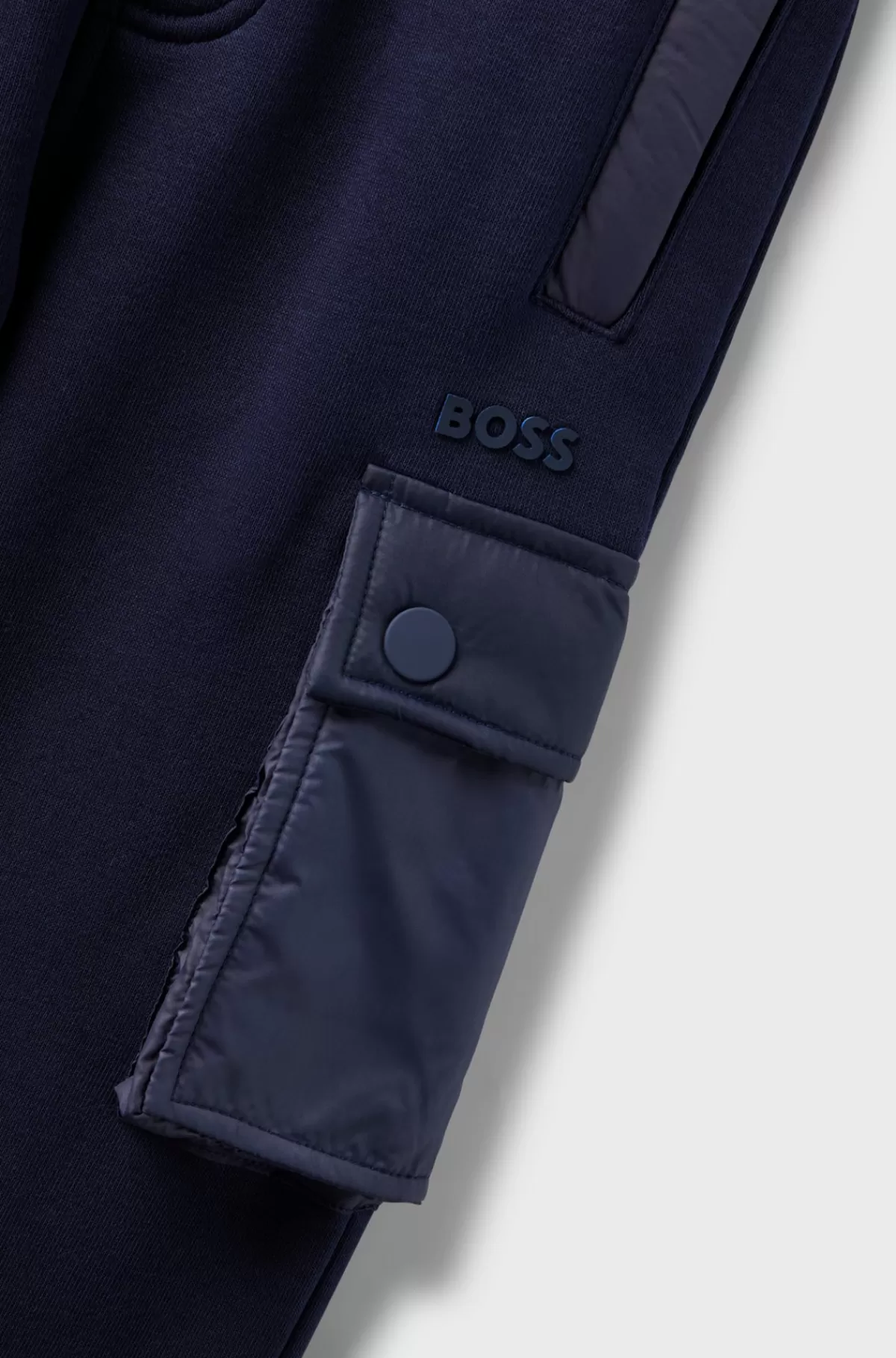HUGO BOSS Tracksuit-bukser I Fleece Med Cargolommer Til Børn Mørkeblå Best