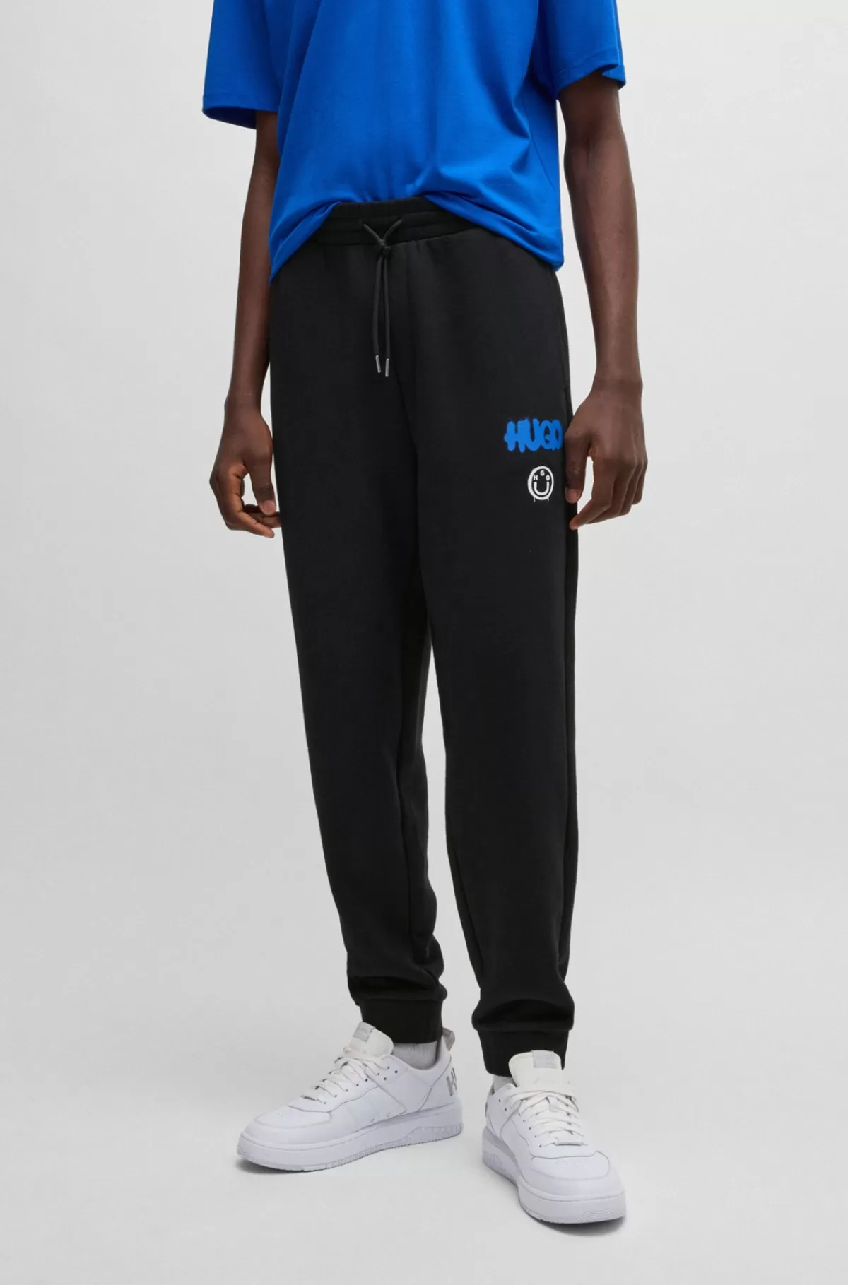 HUGO BOSS Tracksuit-bukser I Sweatkvalitet Af Bomuld Med Logo Sort Flash Sale