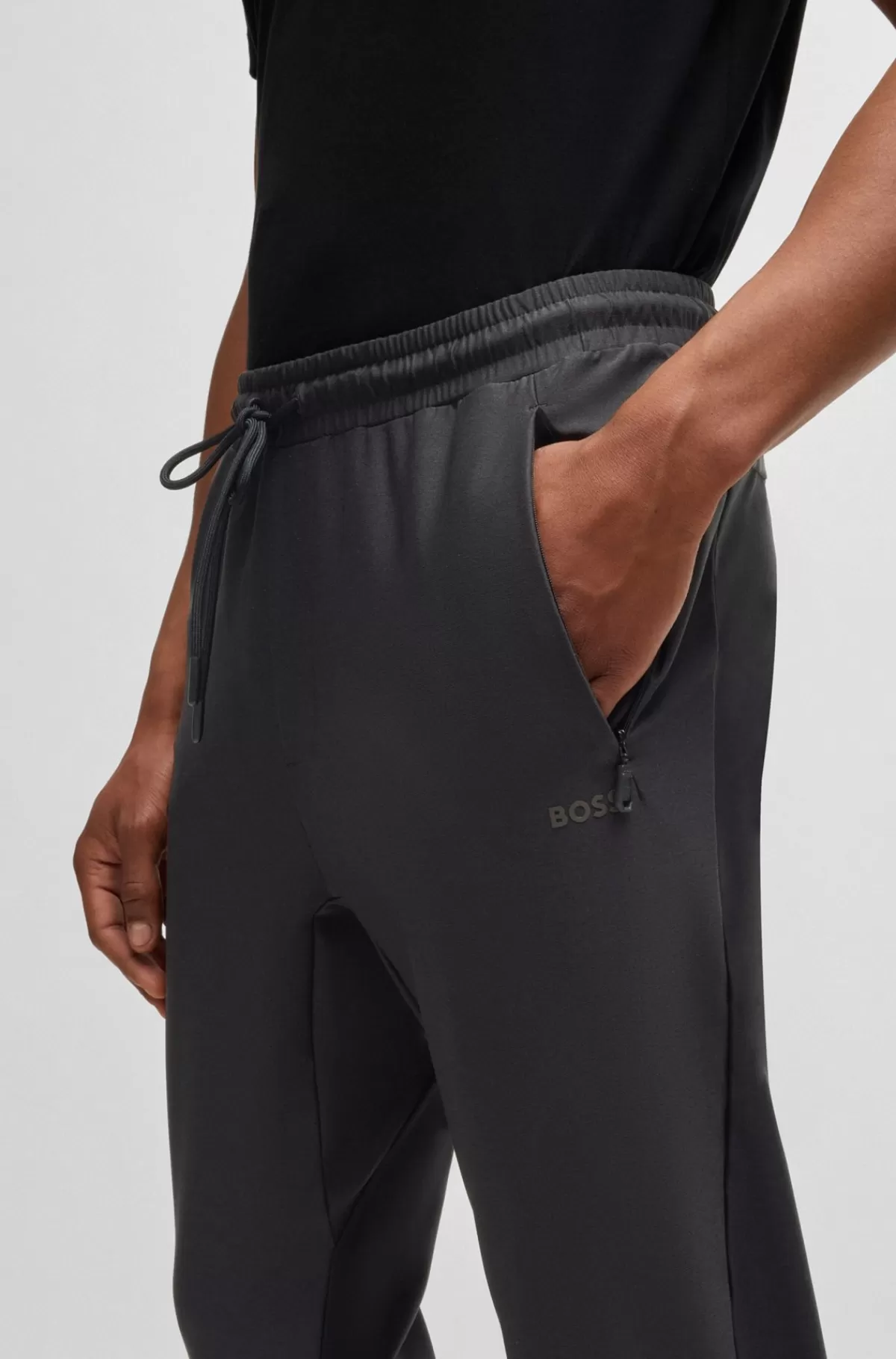 HUGO BOSS Tracksuit-bukser Med Aktivt Stræk Og Dekorative Reflekterende Detaljer Sort Best