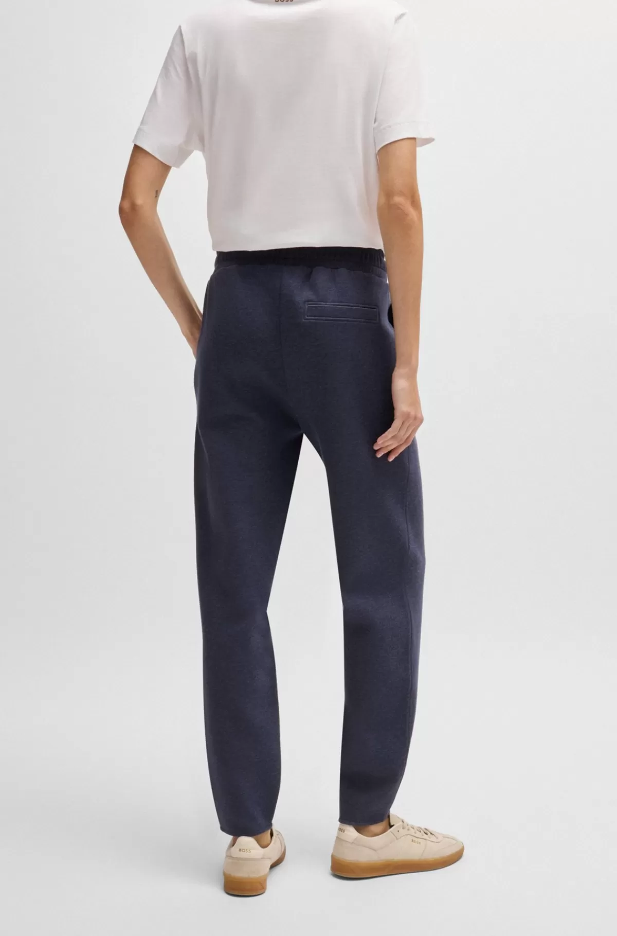 HUGO BOSS Tracksuit-bukser Med Manchetter I Meleret Bomuld Mørkeblå Hot