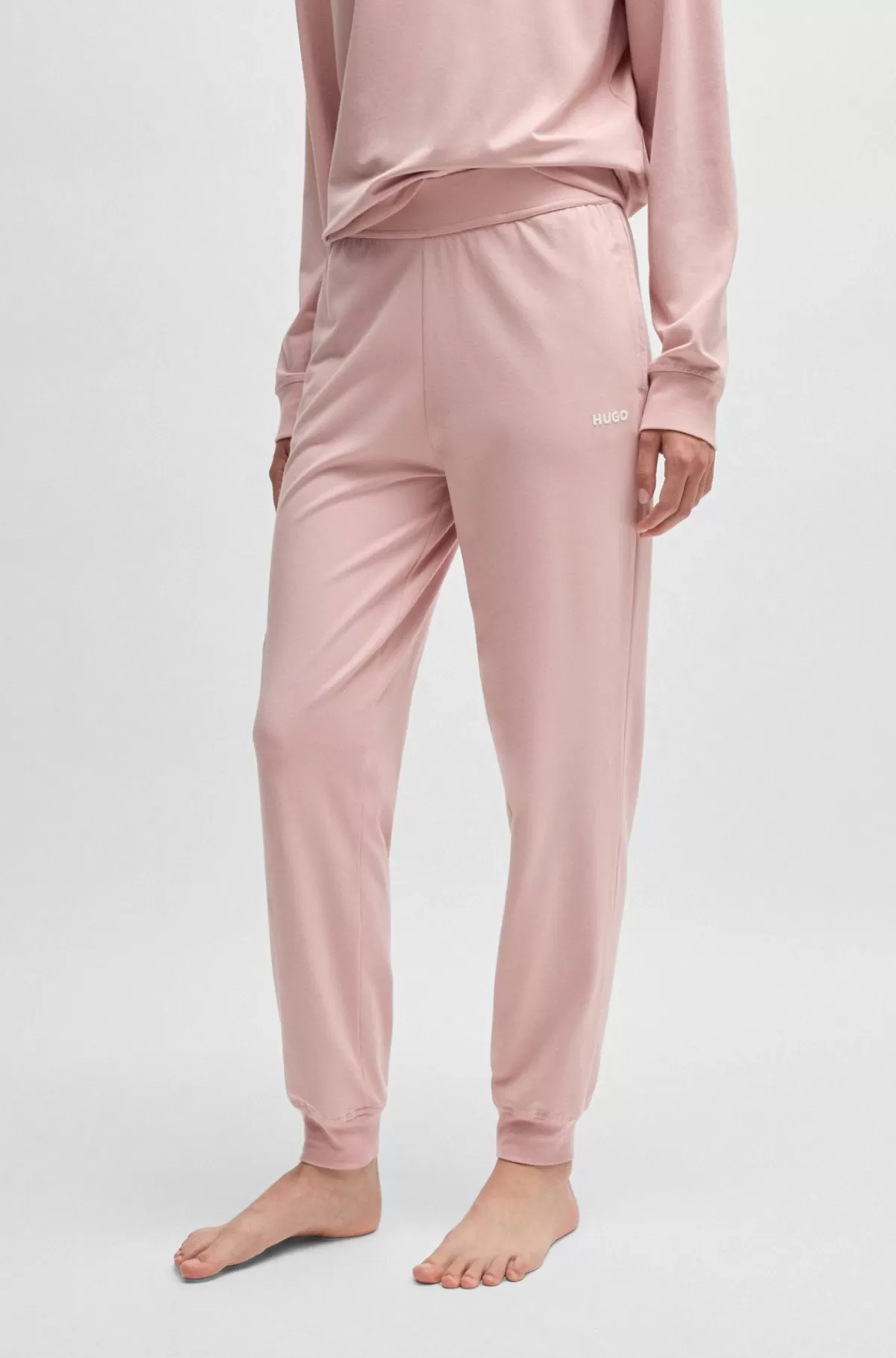 HUGO BOSS Tracksuit-bukser Med Relaxed Fit Og Logoprint Lys pink Shop