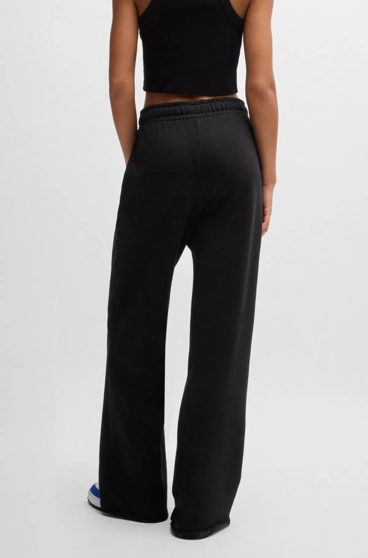 HUGO BOSS Tracksuit-bukser Med Relaxed Fit Og Logoprint Sort Outlet