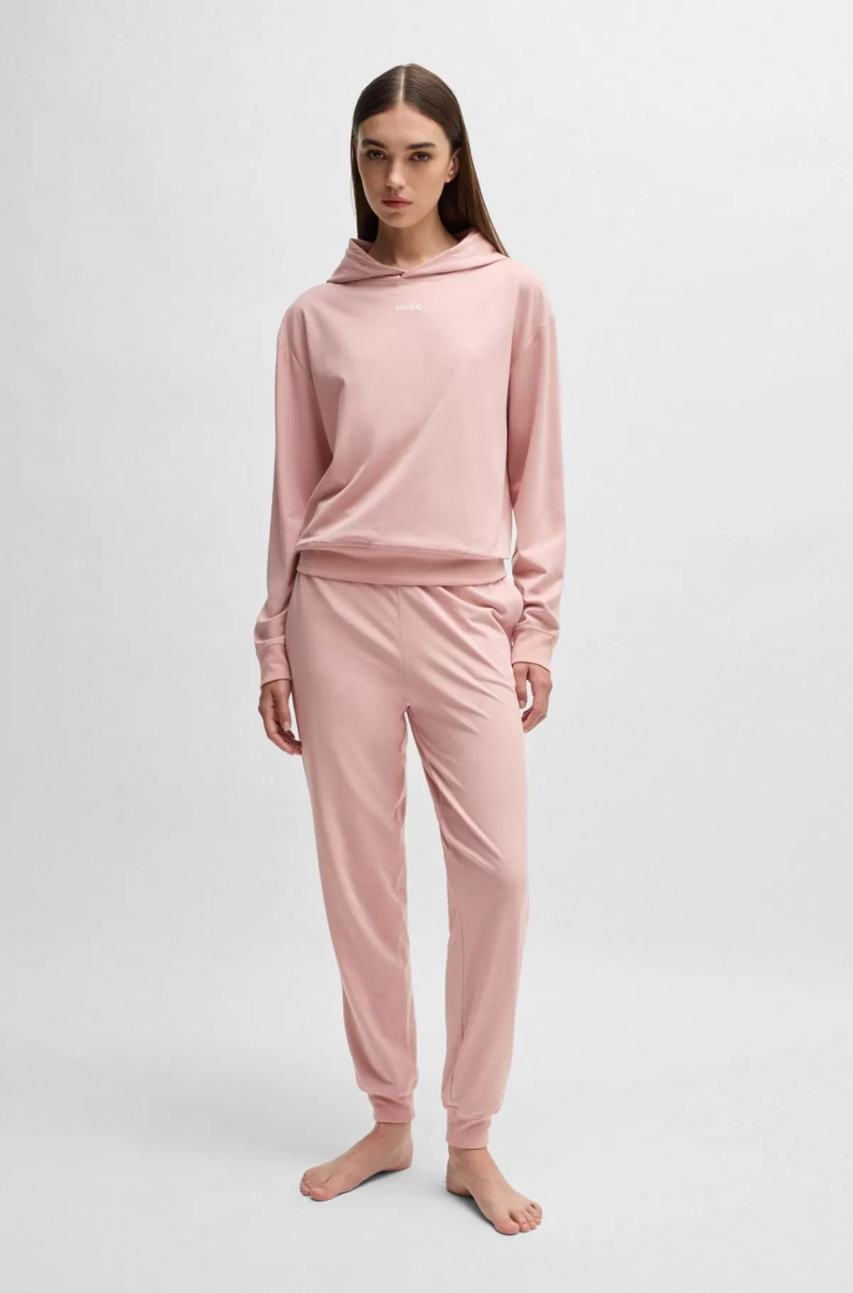 HUGO BOSS Tracksuit-bukser Med Relaxed Fit Og Logoprint Lys pink Shop