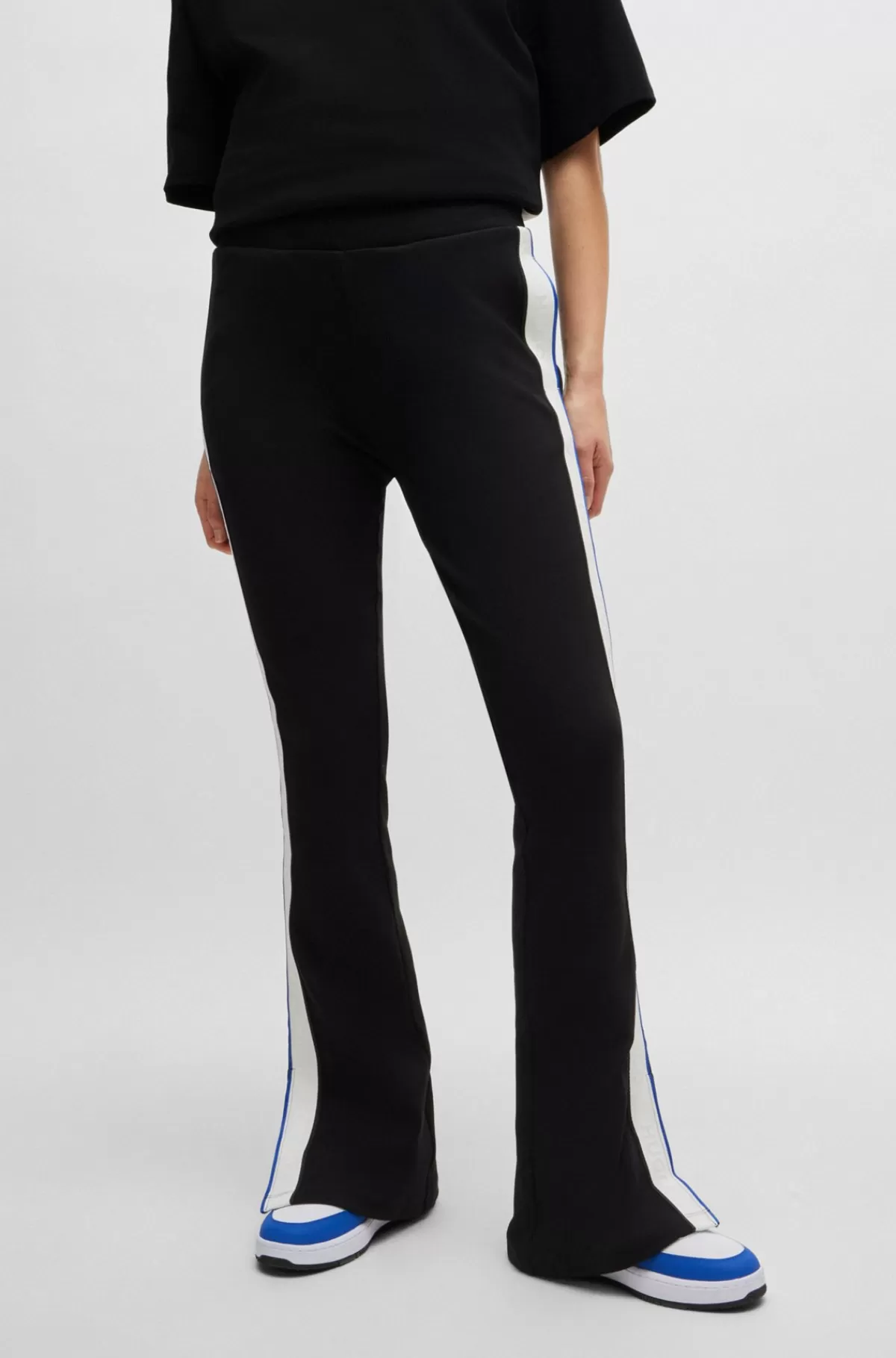 HUGO BOSS Tracksuit-bukser Med Svaj I Bomuld Med Stræk Og Logo Sort Discount