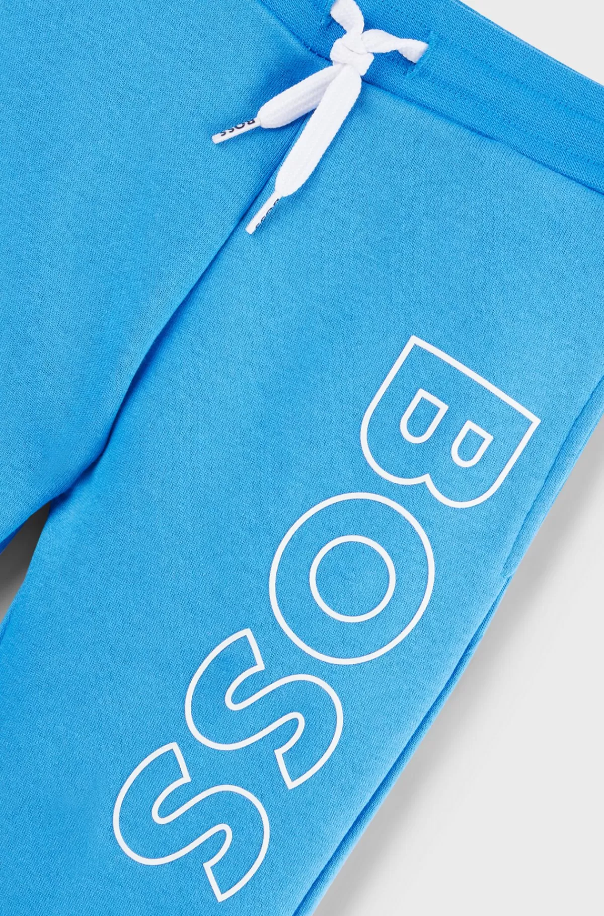 HUGO BOSS Tracksuit-bukser Til Børn I Bomuldsblanding Med Lodret Logo Blå Clearance