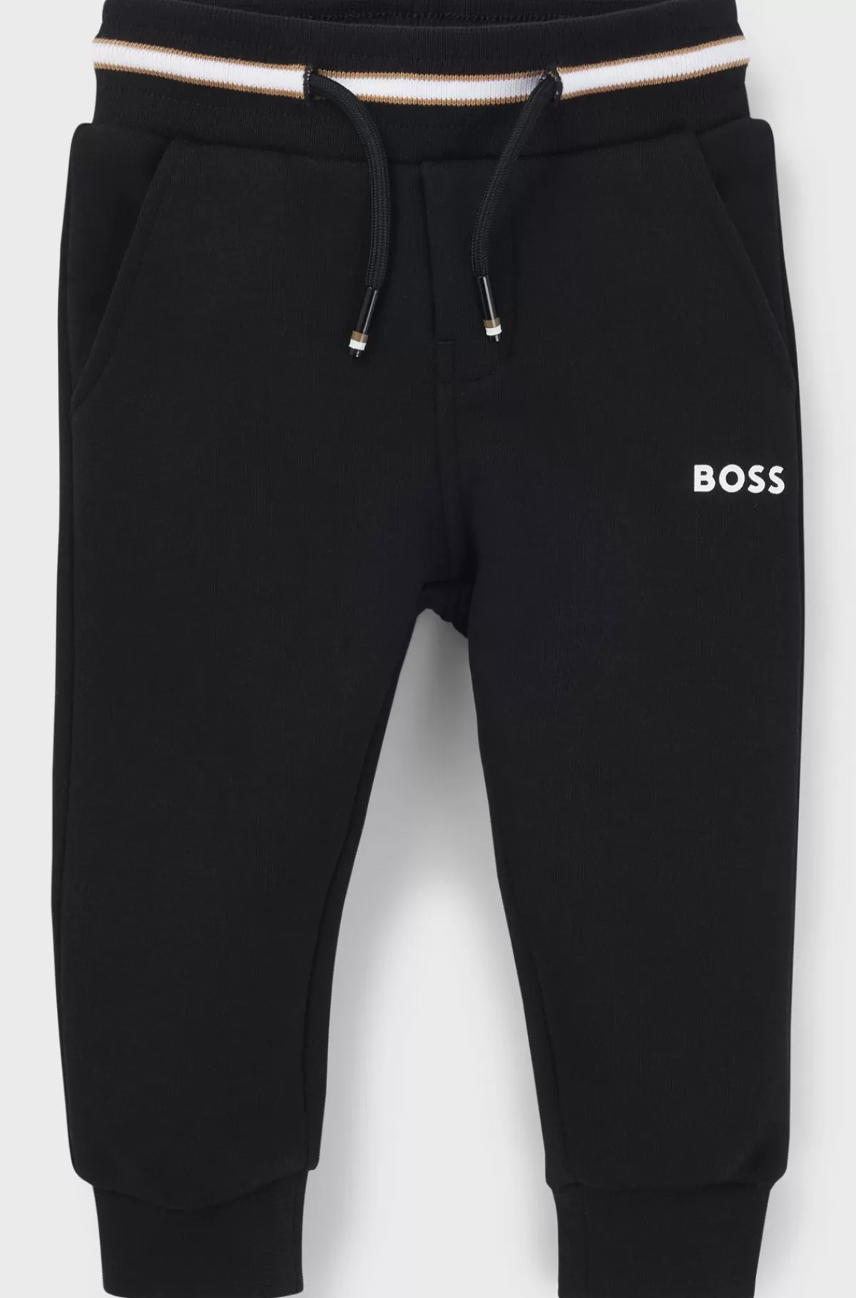 HUGO BOSS Tracksuit-bukser Til Børn I En Bomuldsblanding Med Logoprint Sort Cheap