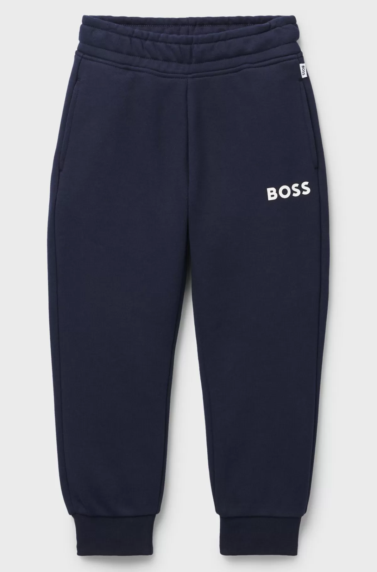 HUGO BOSS Tracksuit-bukser Til Børn I En Bomuldsblanding Med Logoprint Mørkeblå Shop