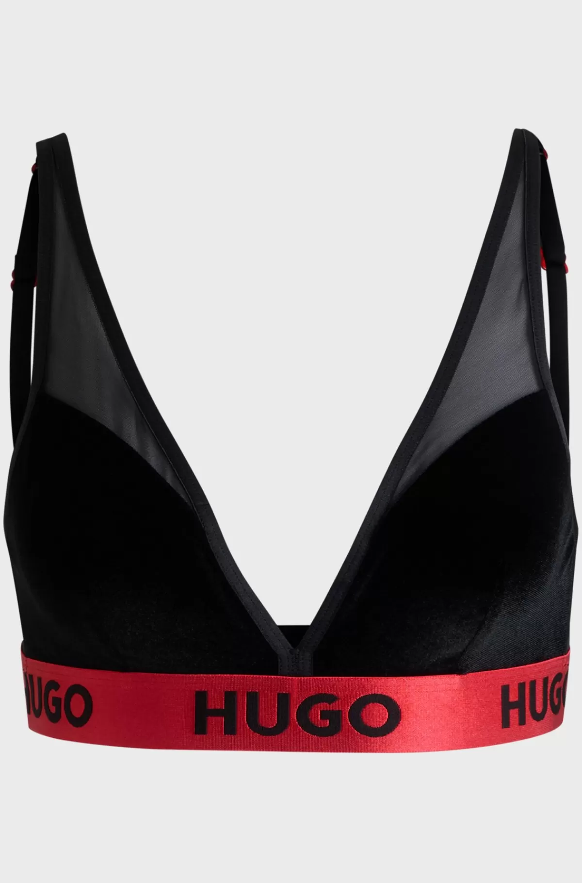 HUGO BOSS Trekant-bh I Fløjl Og Netstof Sort Discount