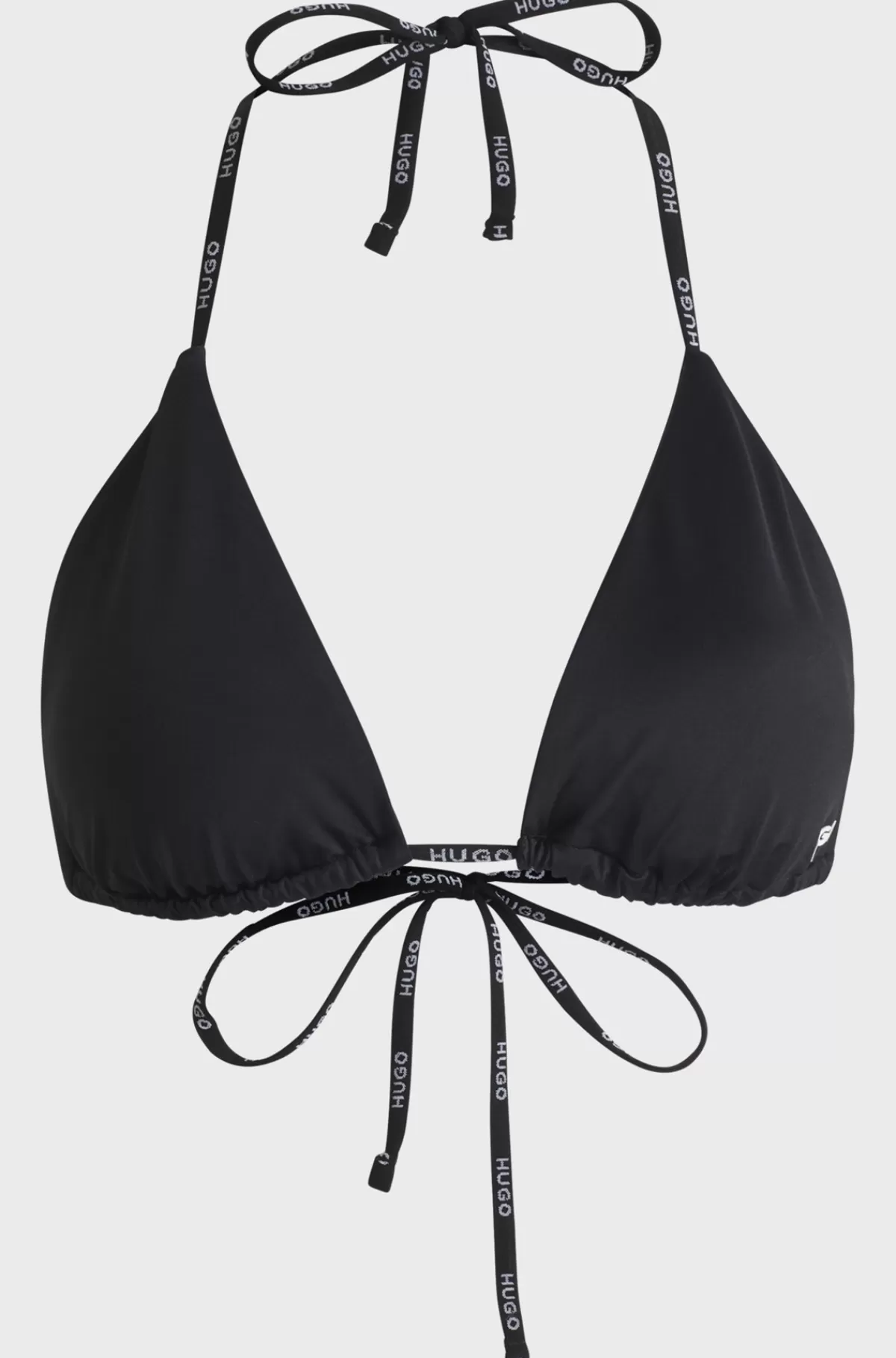 HUGO BOSS Trekantsbikinitop Med Kontrastfulde Logostropper Sort Cheap