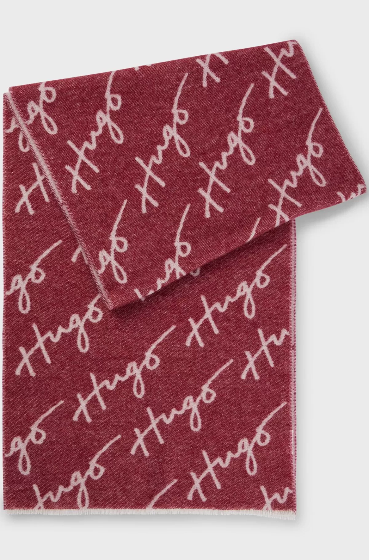 HUGO BOSS Tørklæde I Uldblanding Med Logodetalje Rød Flash Sale