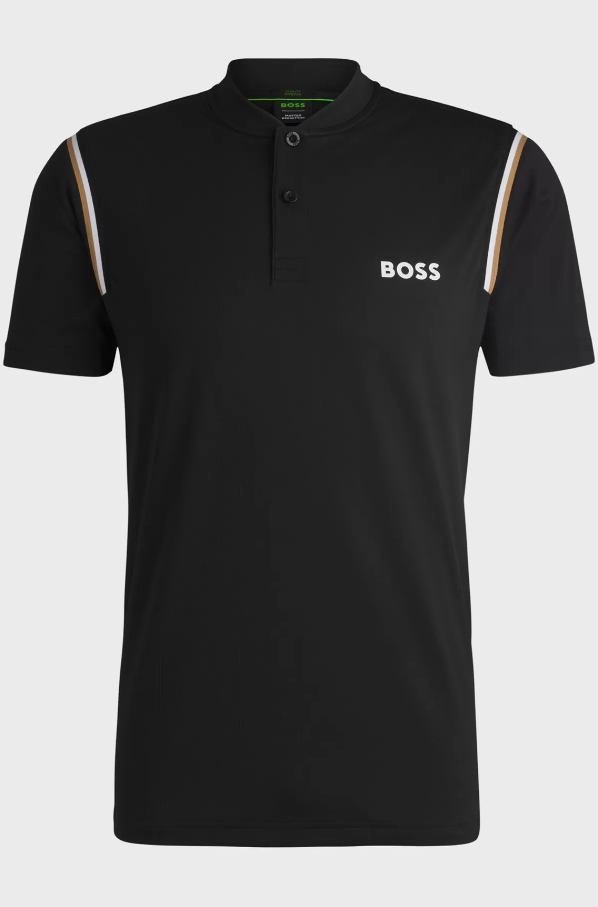 HUGO BOSS Træningspoloshirt Fra BOSS X Matteo Berrettini Med Fugttransporterende Egenskaber Sort Clearance