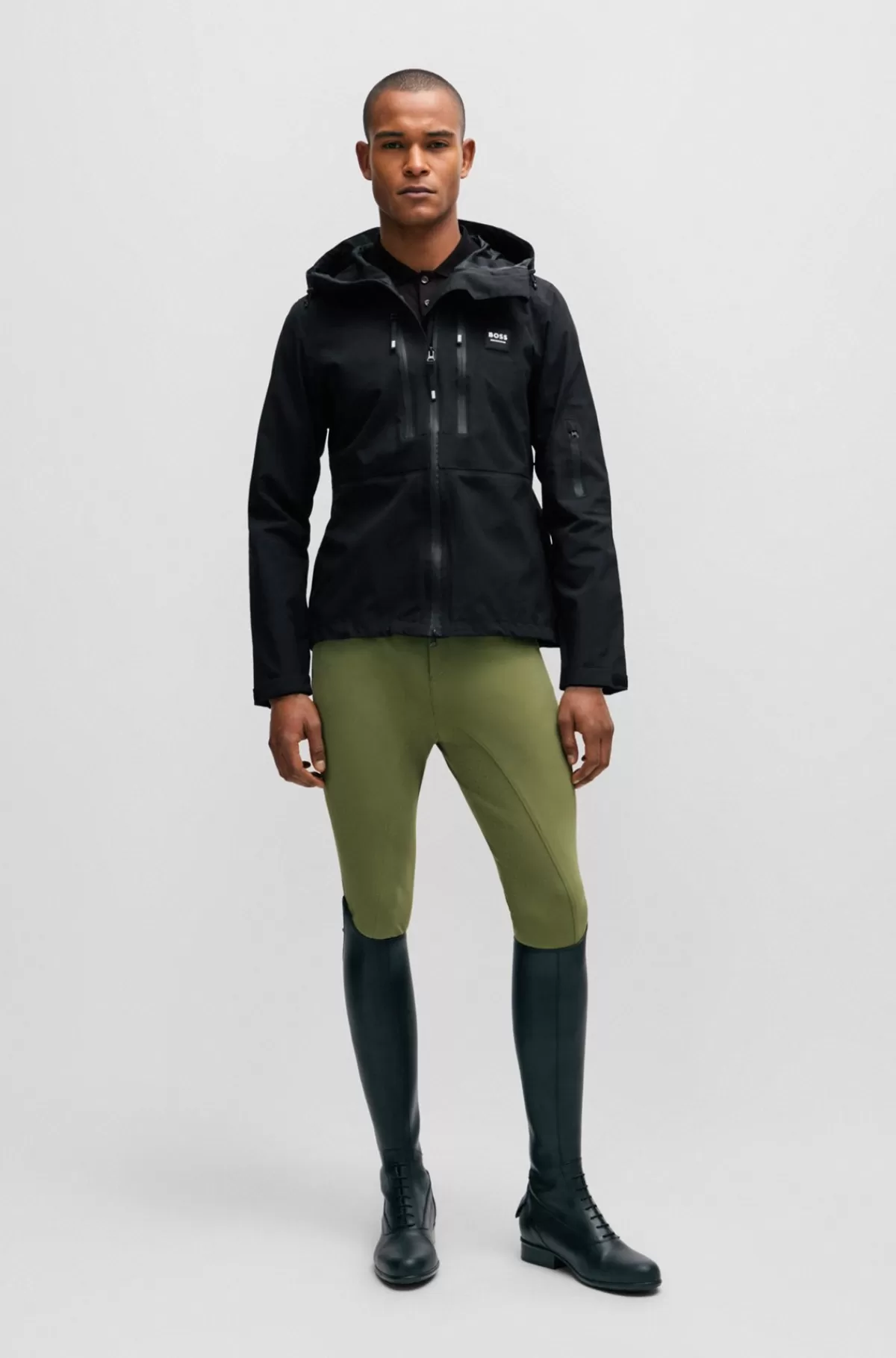 HUGO BOSS Træningsskjorte Til Hestesport Med Karakteristisk Logomærke Sort Best