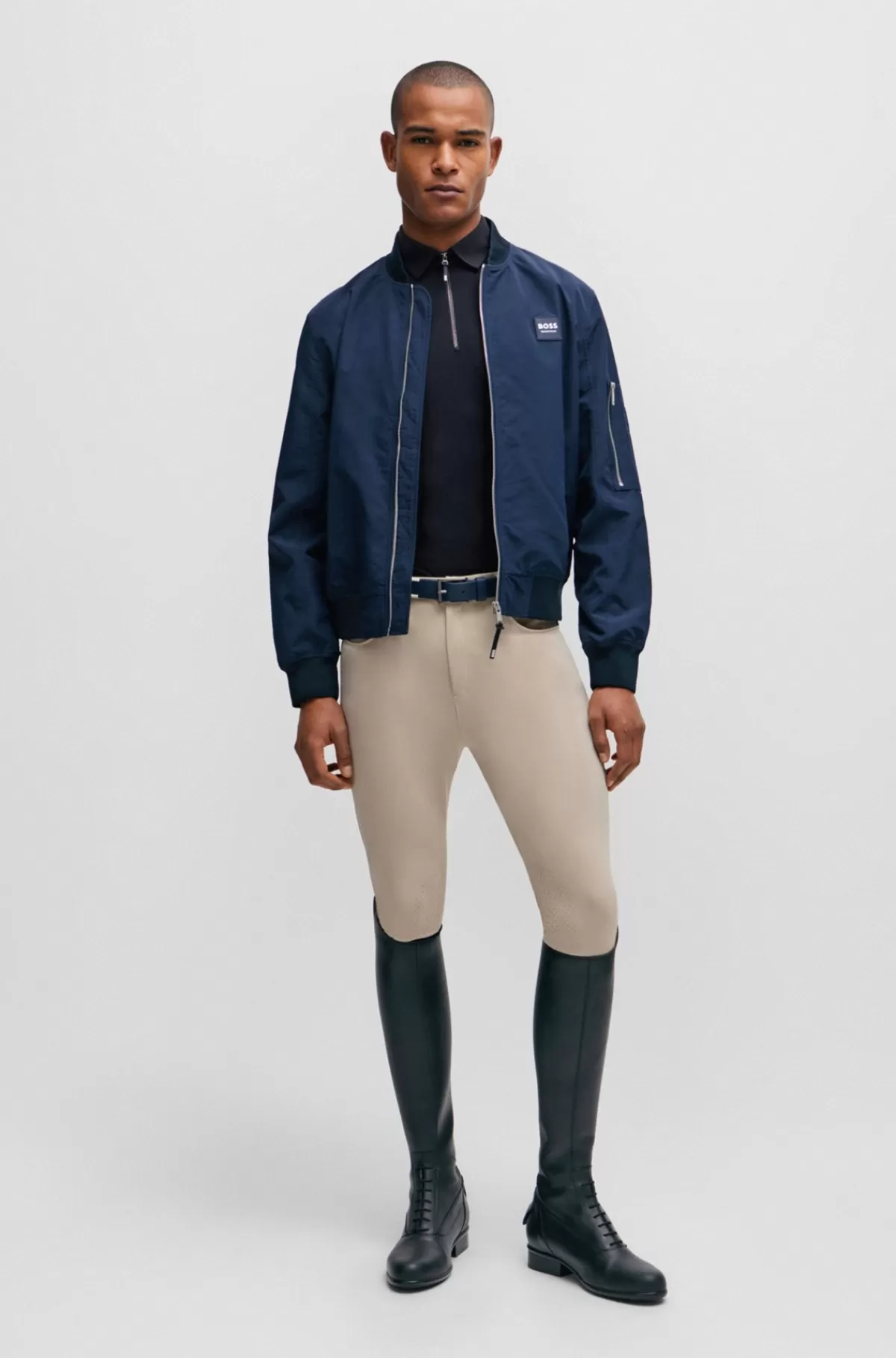 HUGO BOSS Træningsskjorte Til Hestesport Med Karakteristisk Logomærke Mørkeblå Best Sale