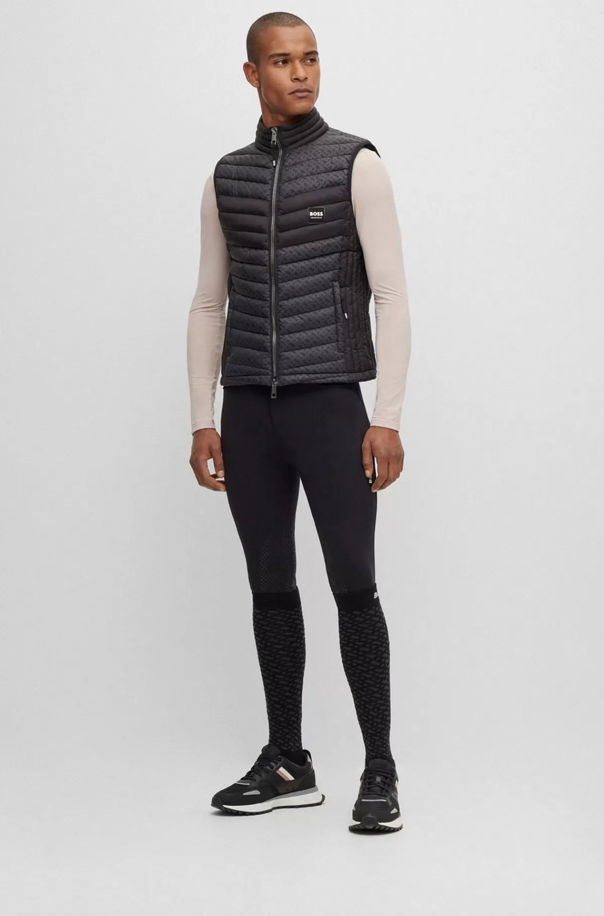 HUGO BOSS Træningsskjorte Til Hestesport Med Signaturstribe Og Logo Beige Flash Sale