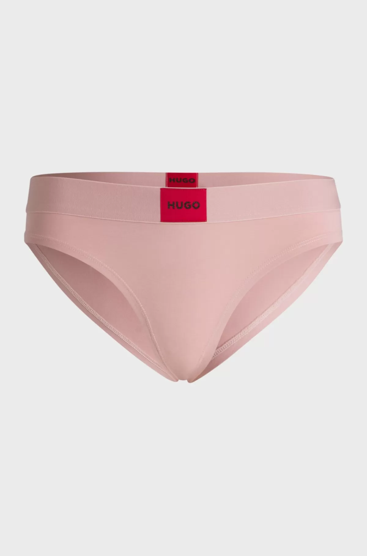 HUGO BOSS Trusser I Bomuld Med Stræk Og Med Rødt Logomærke Lys pink New