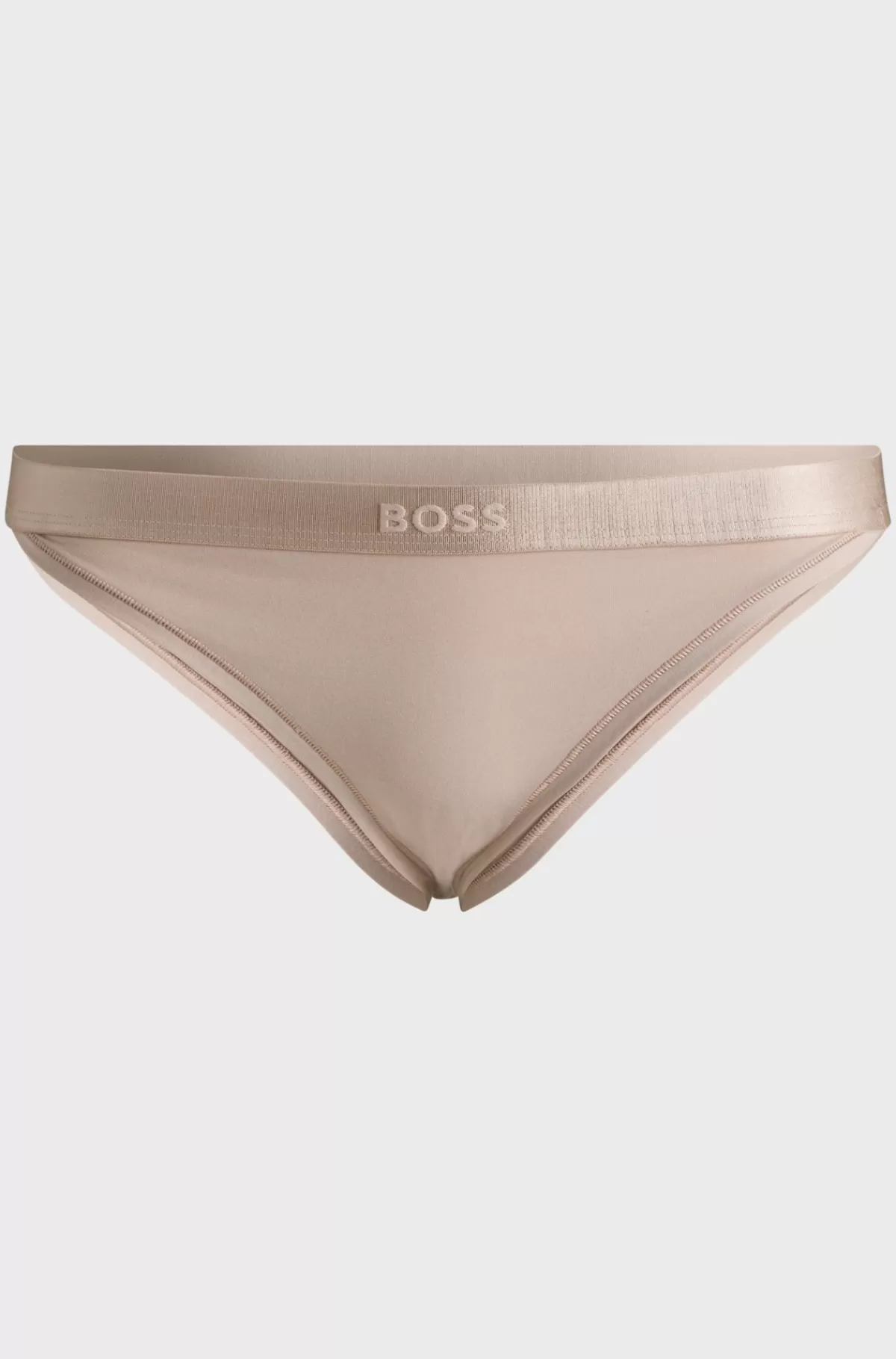 HUGO BOSS Trusser I Bomuldsblanding Med Linning Med Signaturlogo Lys beige Hot