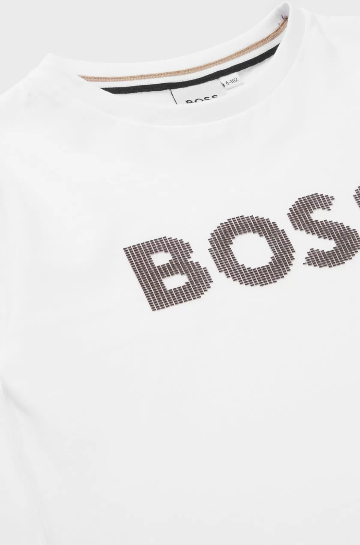 HUGO BOSS T-shirt Af Bomuld Med Lange ærmer Og Prikket Silikonelogo Hvid Sale