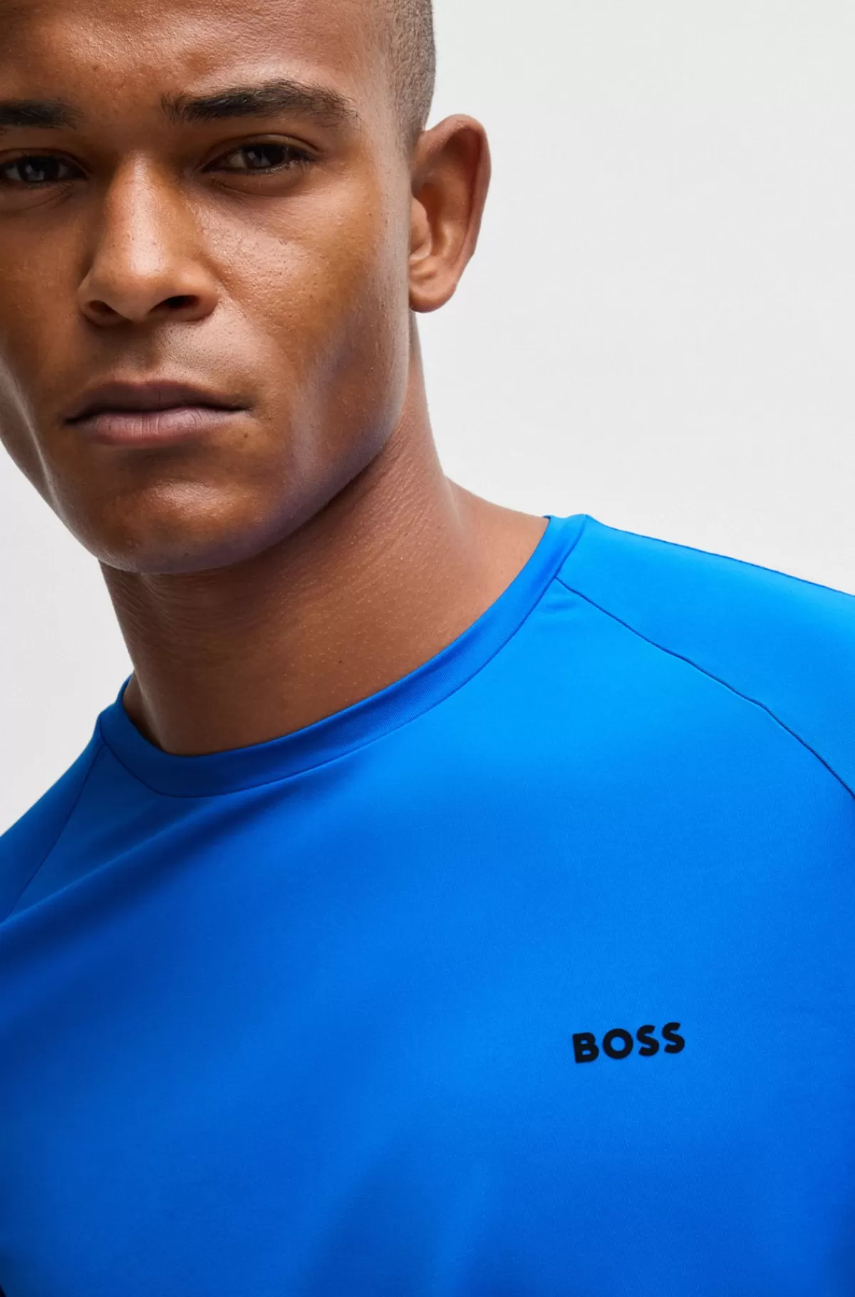 HUGO BOSS T-shirt I Blandede Materialer Med Performance-stræk Blå Shop
