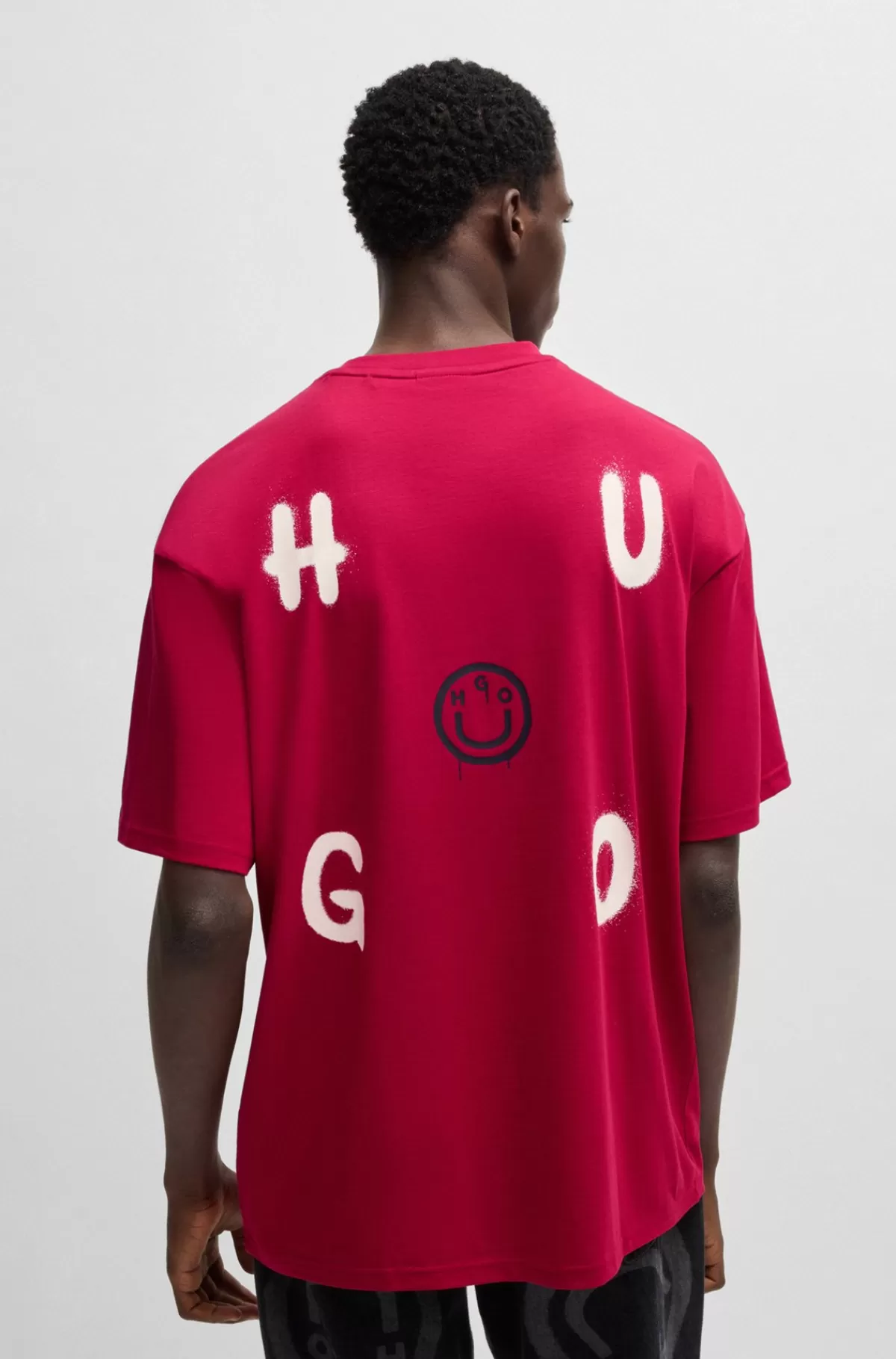 HUGO BOSS T-shirt I Bomuldsjersey Med Logo Mørkerød Flash Sale