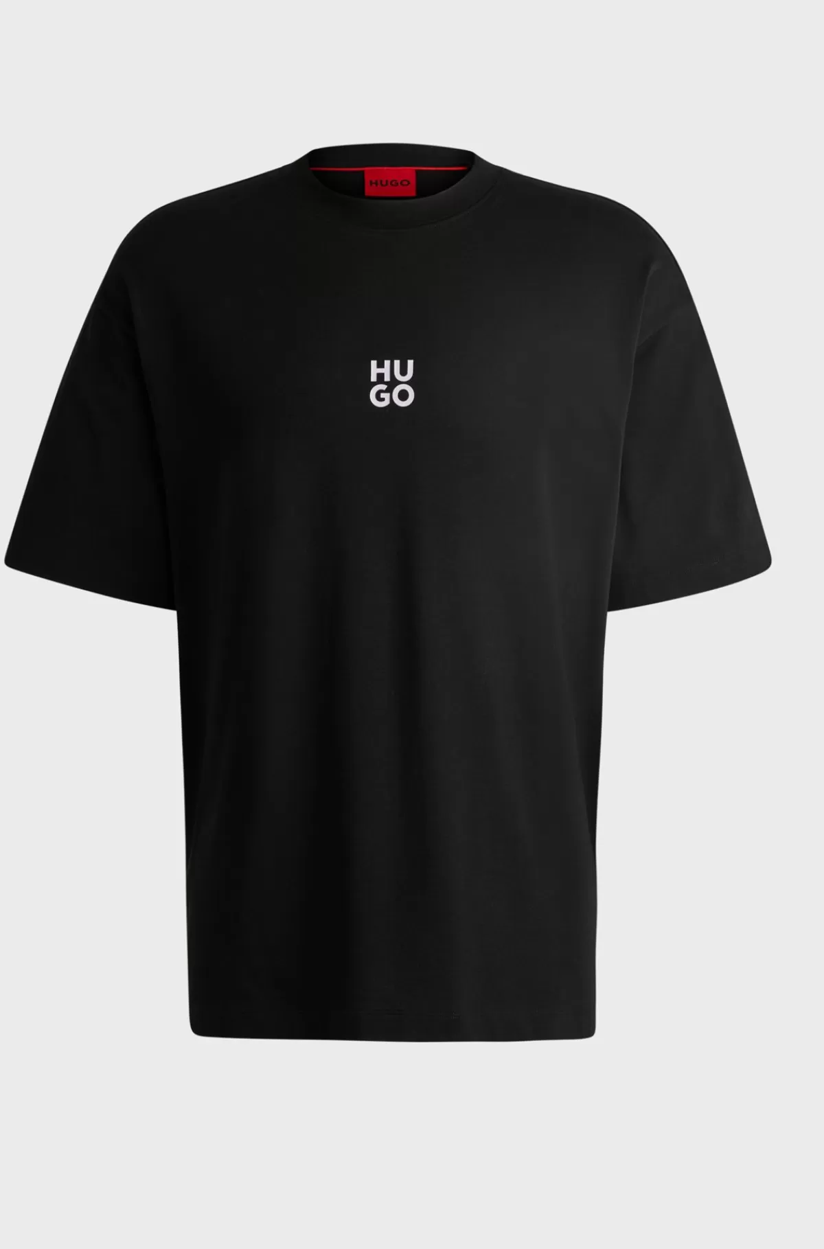 HUGO BOSS T-shirt I Bomuldsjersey Med Oversize Fit Og Sæsonens Grafik Sort Cheap