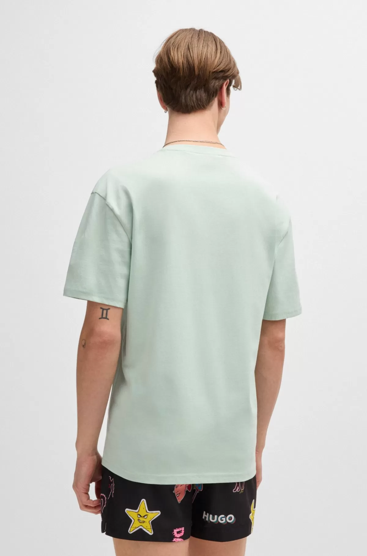 HUGO BOSS T-shirt I Bomuldsjersey Med SPF 50+ UV-beskyttelse Lysegrøn Clearance