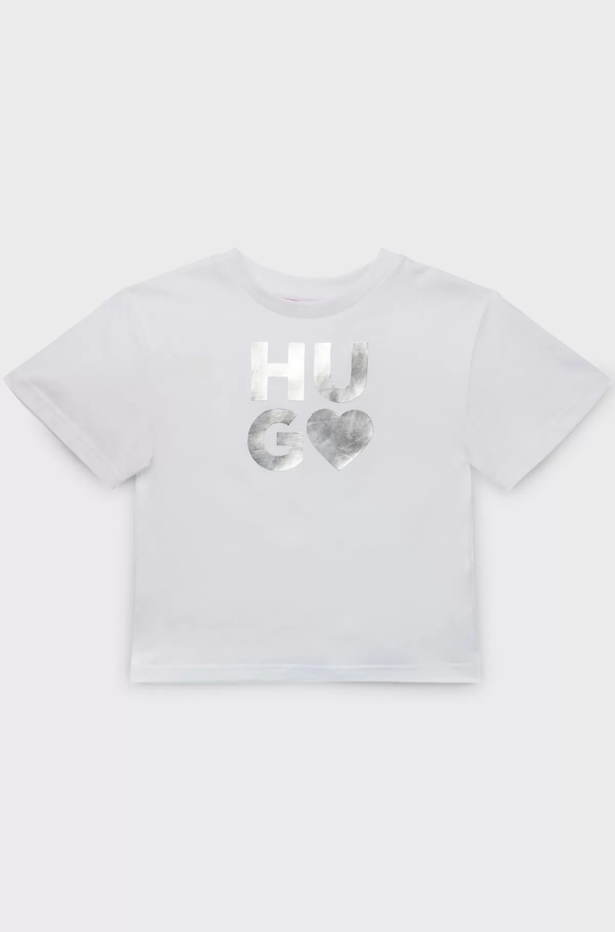 HUGO BOSS T-shirt I Bomuldsjersey Til Børn Med Sæsoninspireret Logo Hvid Clearance