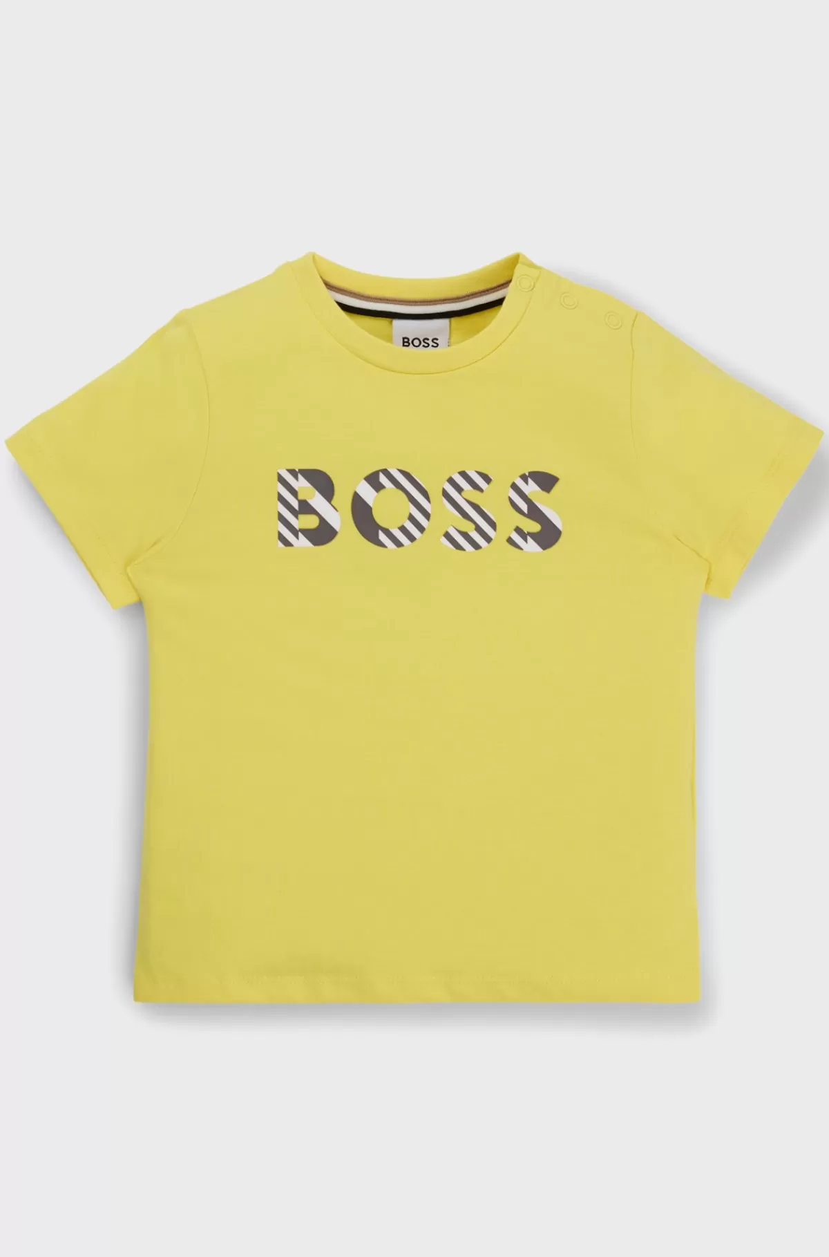 HUGO BOSS T-shirt I Ren Bomuldsjersey Med Præget Logo Til Børn Gul Fashion