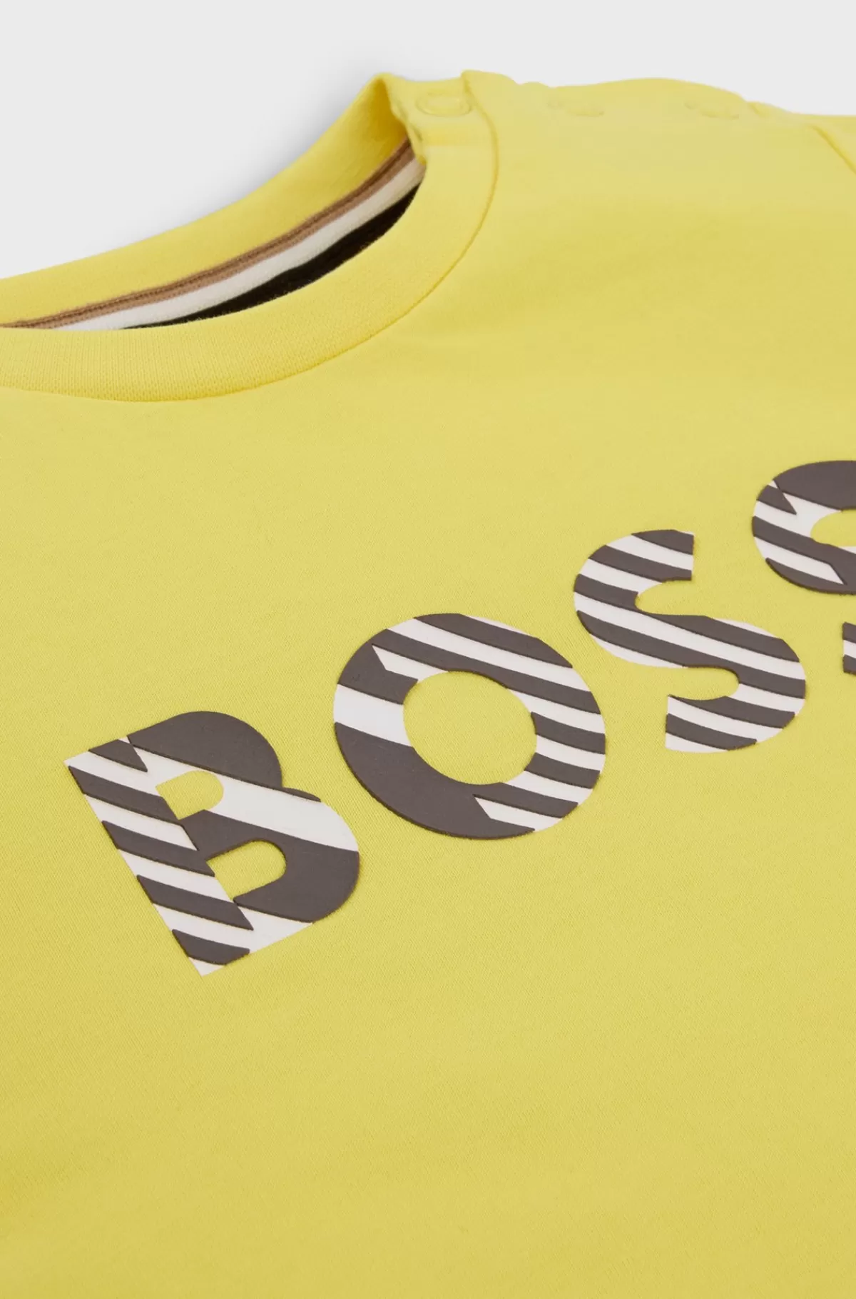 HUGO BOSS T-shirt I Ren Bomuldsjersey Med Præget Logo Til Børn Gul Fashion