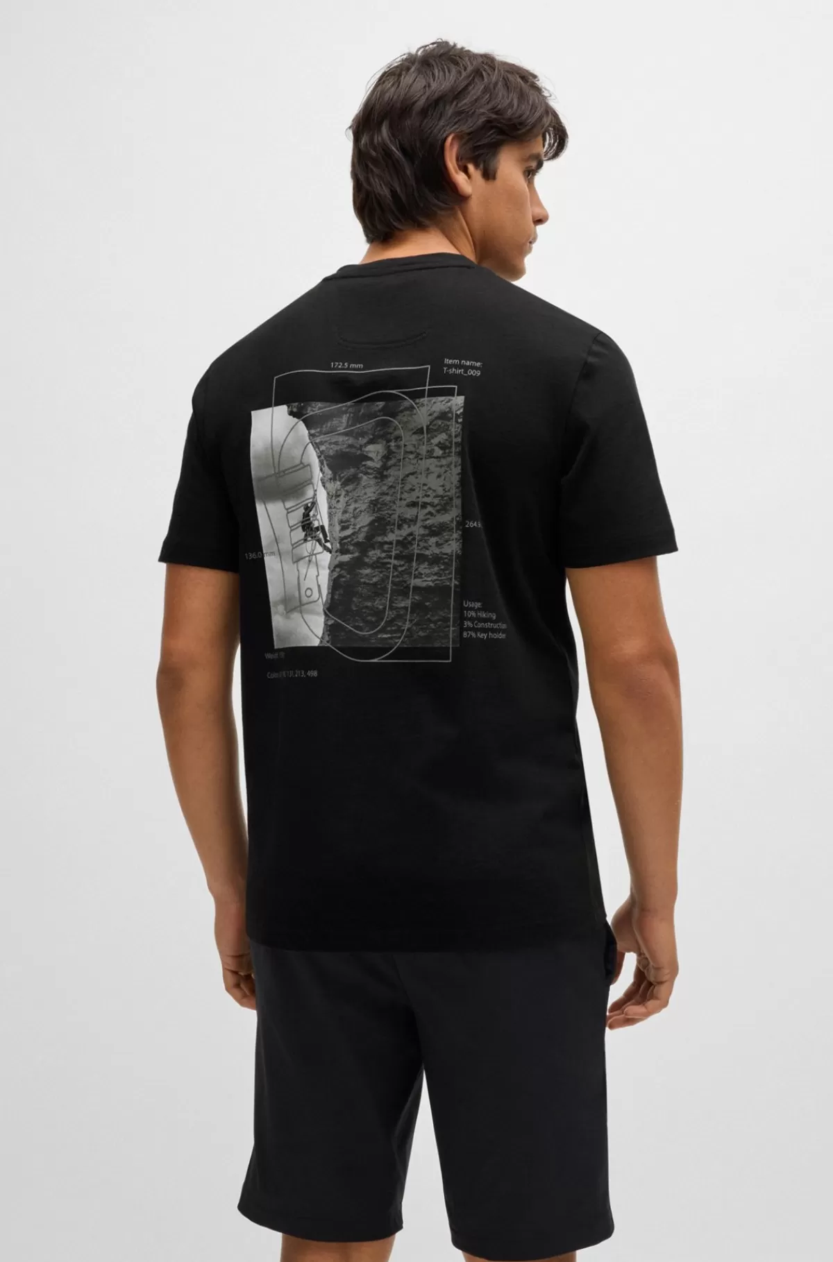 HUGO BOSS T-shirt Med Regular Fit I Bomuldsjersey Med Karabinhagegrafik Sort Store