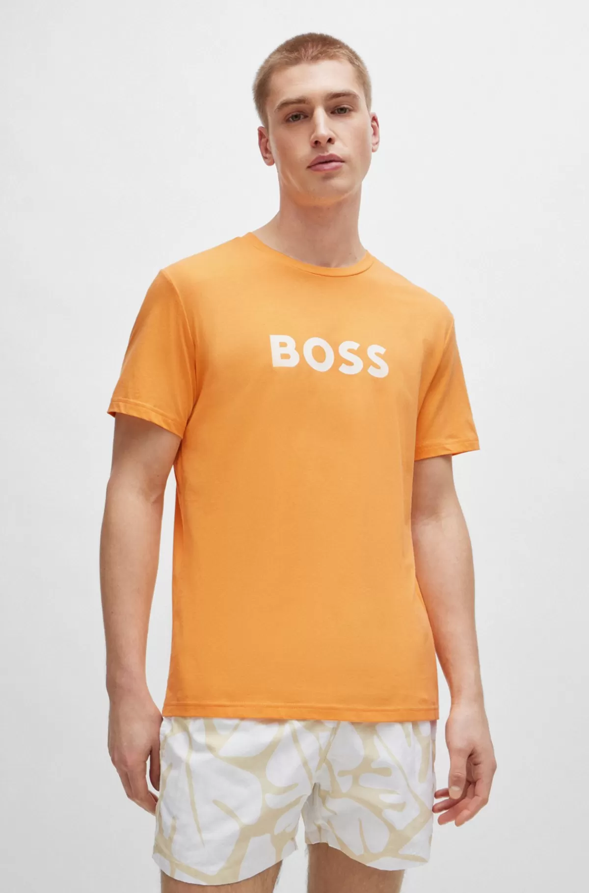HUGO BOSS T-shirt Med Regular Fit I Bomuldsjersey Med SPF 50+ Orange Hot