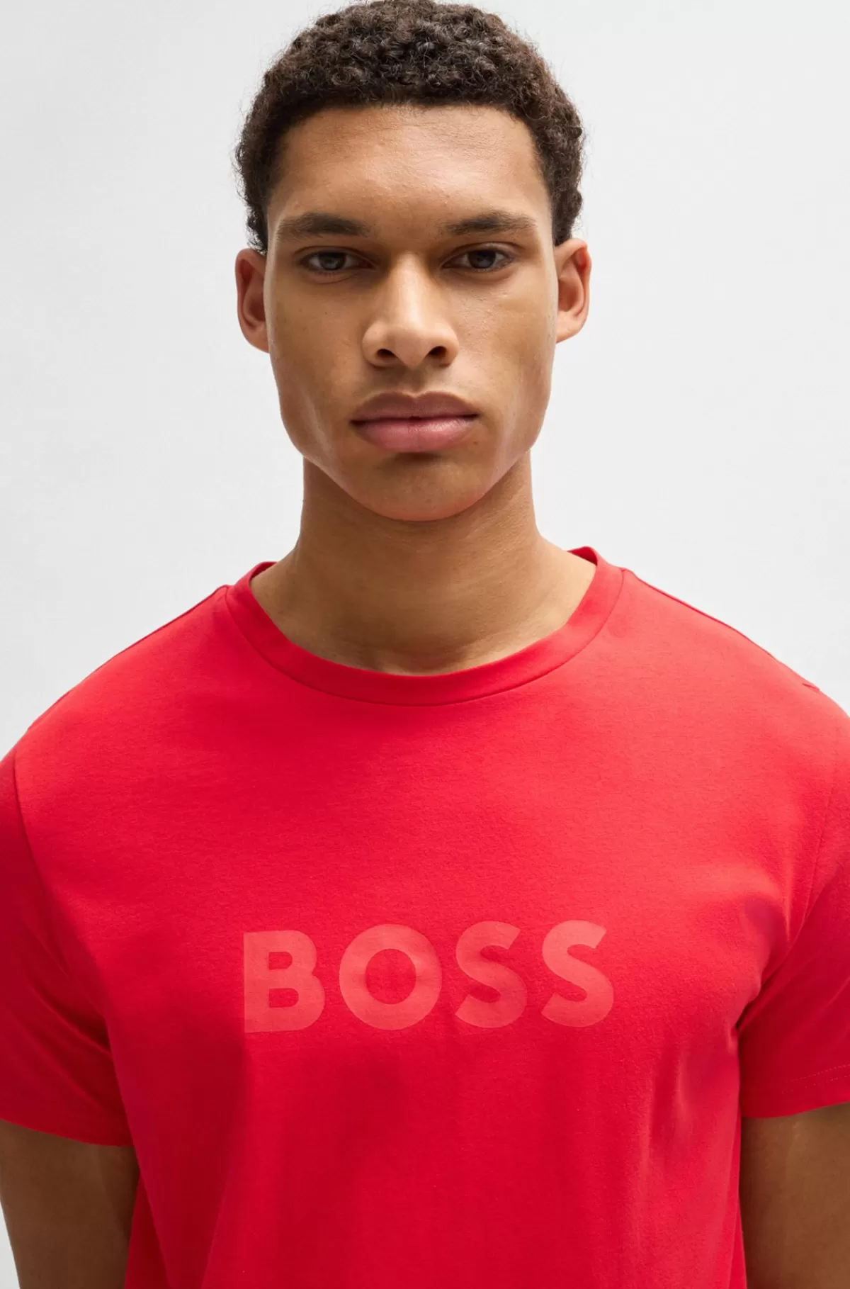HUGO BOSS T-shirt Med Regular Fit I Bomuldsjersey Med SPF 50+ Rød Hot