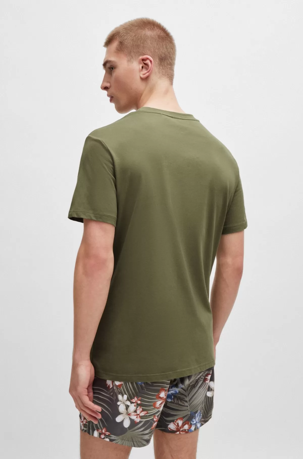 HUGO BOSS T-shirt Med Regular Fit I Bomuldsjersey Med SPF 50+ Kaki Shop