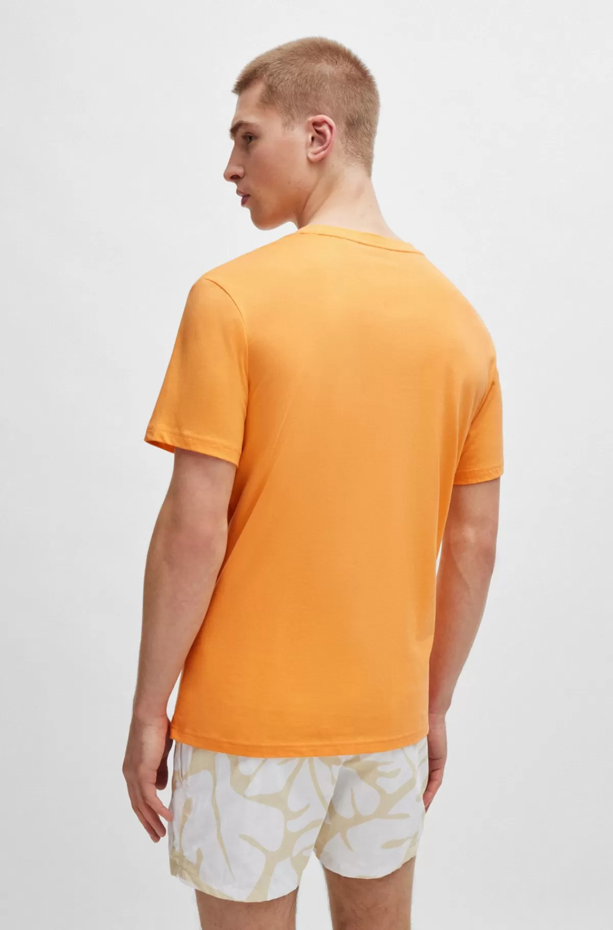 HUGO BOSS T-shirt Med Regular Fit I Bomuldsjersey Med SPF 50+ Orange Hot