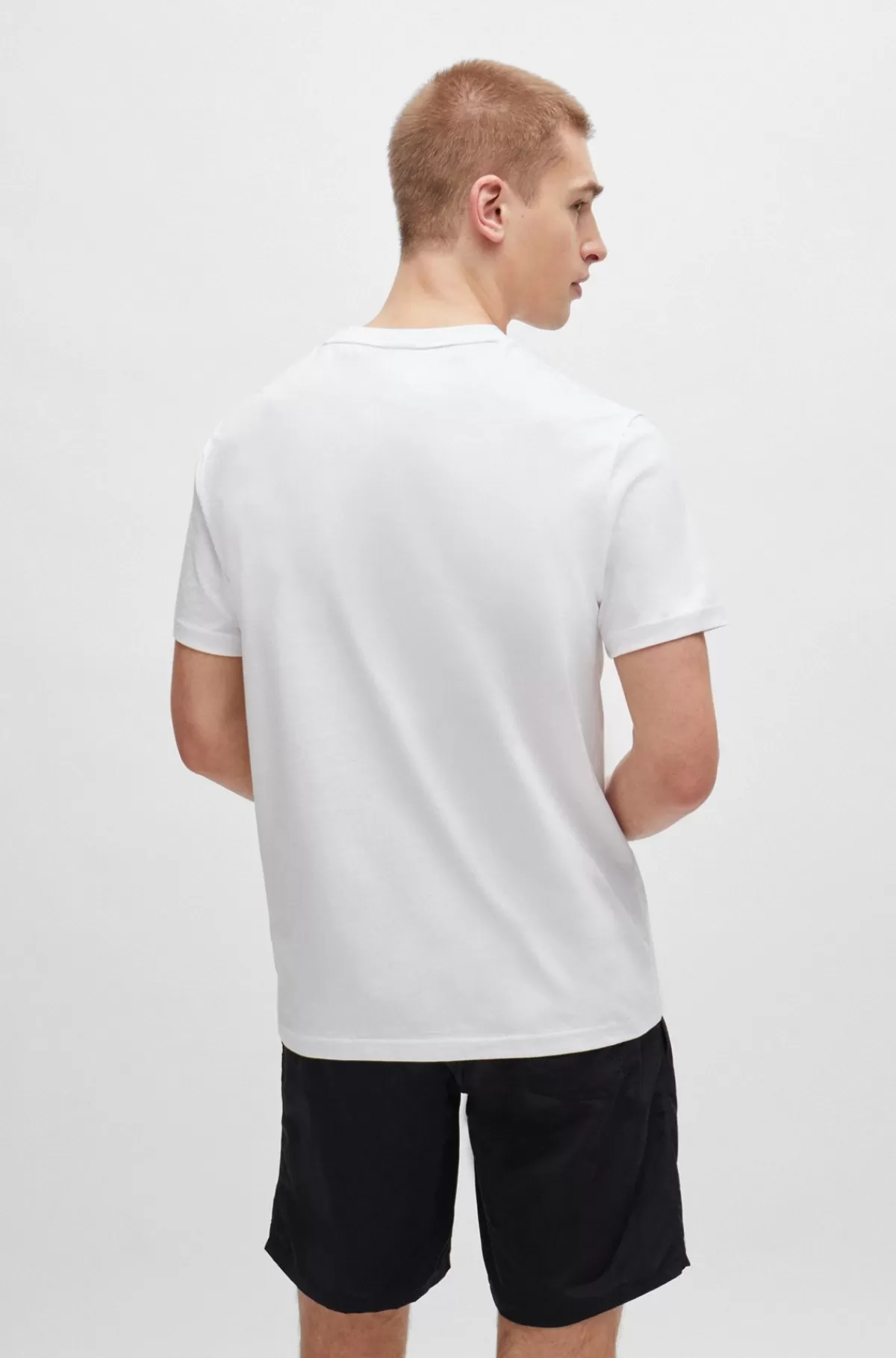 HUGO BOSS T-shirt Med Regular Fit I Bomuldsjersey Med SPF 50+ Hvid Cheap