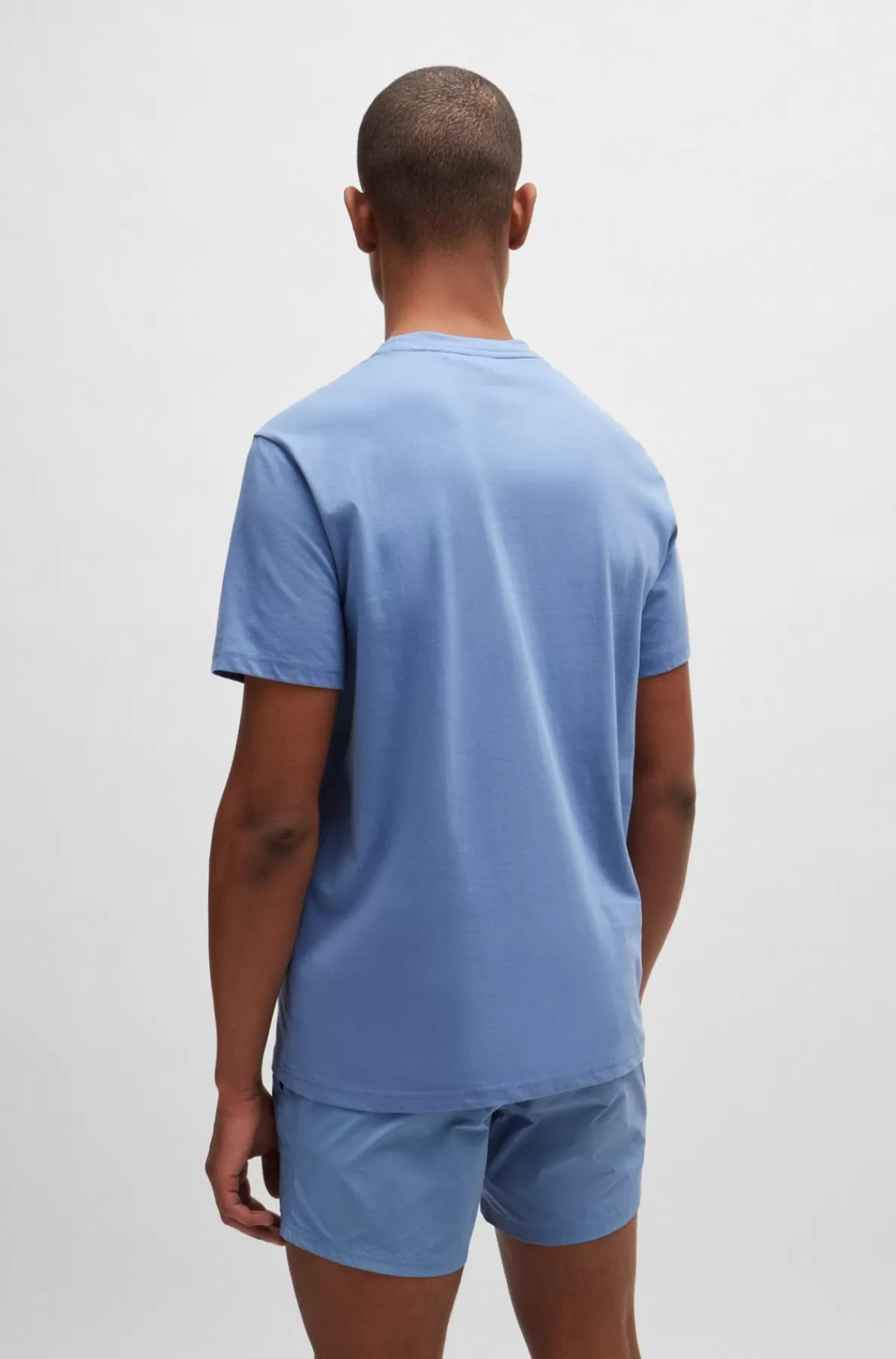 HUGO BOSS T-shirt Med Regular Fit I Bomuldsjersey Med SPF 50+ Lyseblå Cheap