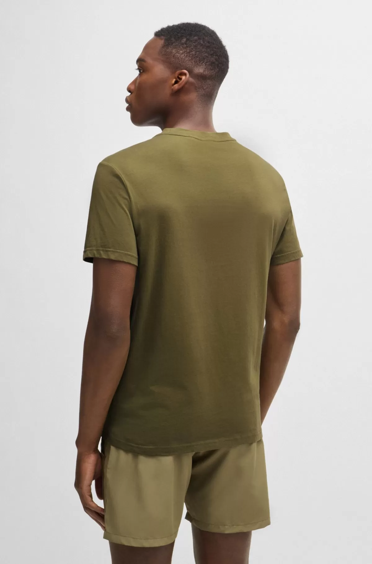 HUGO BOSS T-shirt Med Regular Fit I Bomuldsjersey Med SPF 50+ Kaki Discount