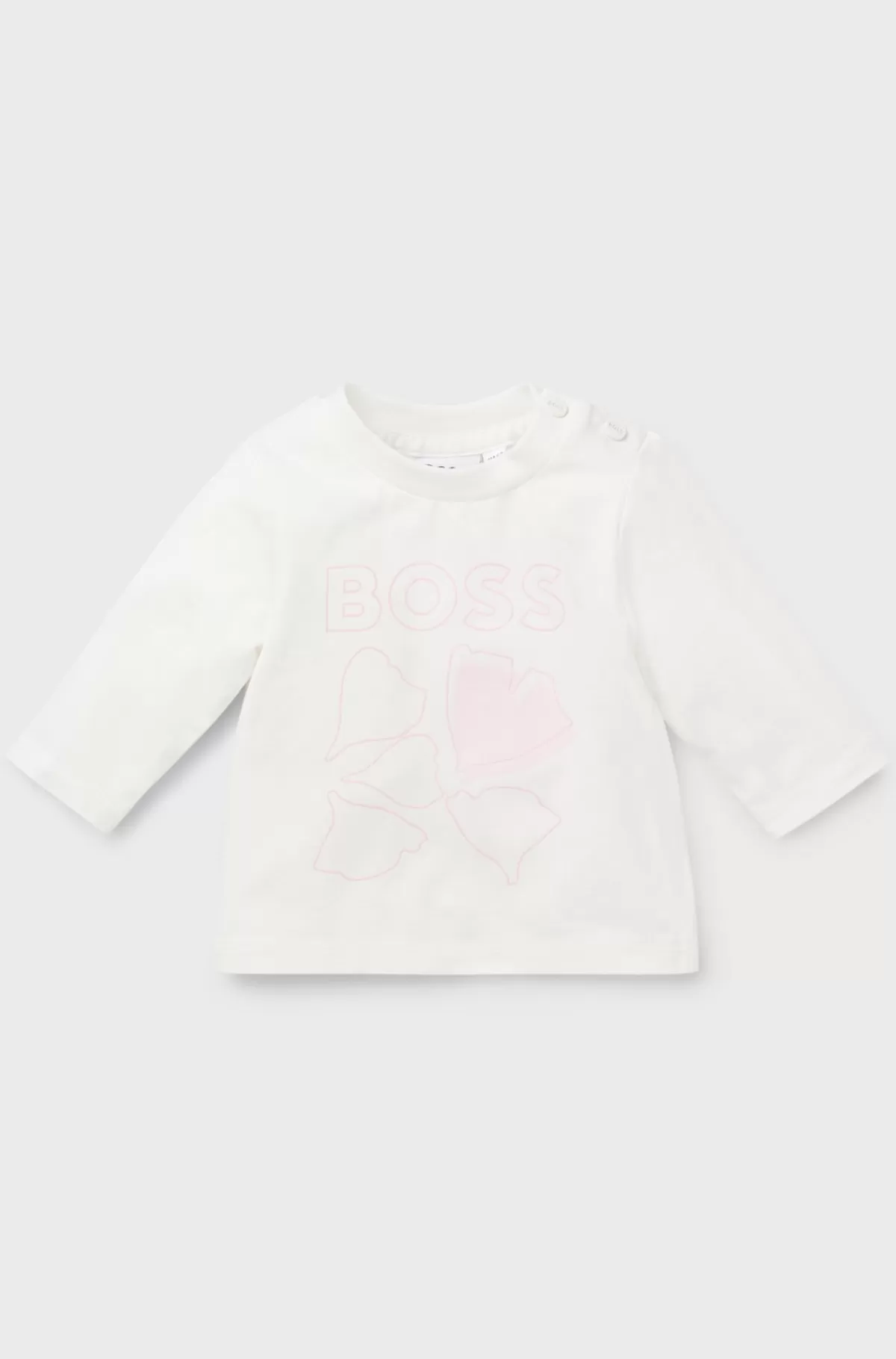 HUGO BOSS T-shirt Til Babyer I Bomuld Med Stræk Og Logografik Hvid Outlet