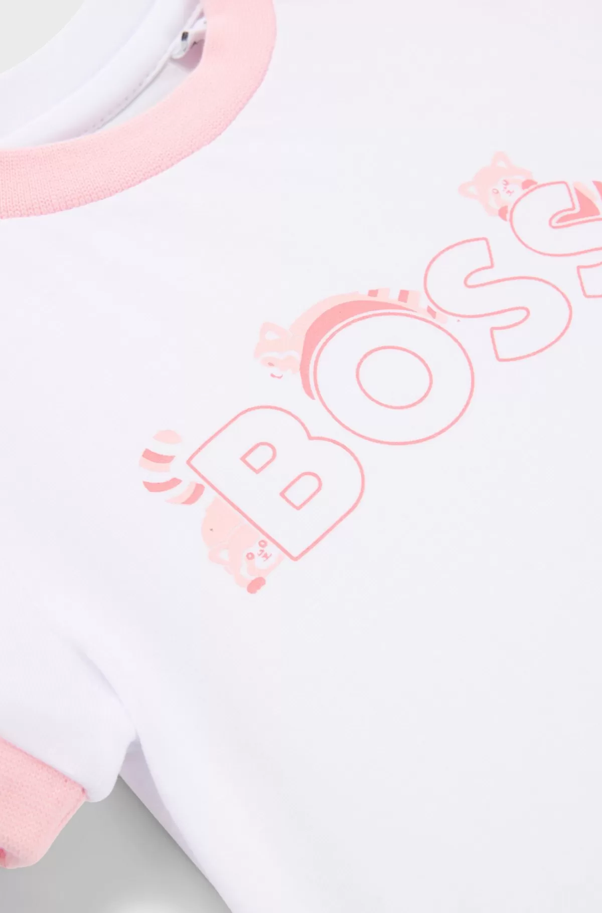 HUGO BOSS T-shirt Til Babyer I Bomuld Med Stræk Og Pandamotiv Hvid Best Sale