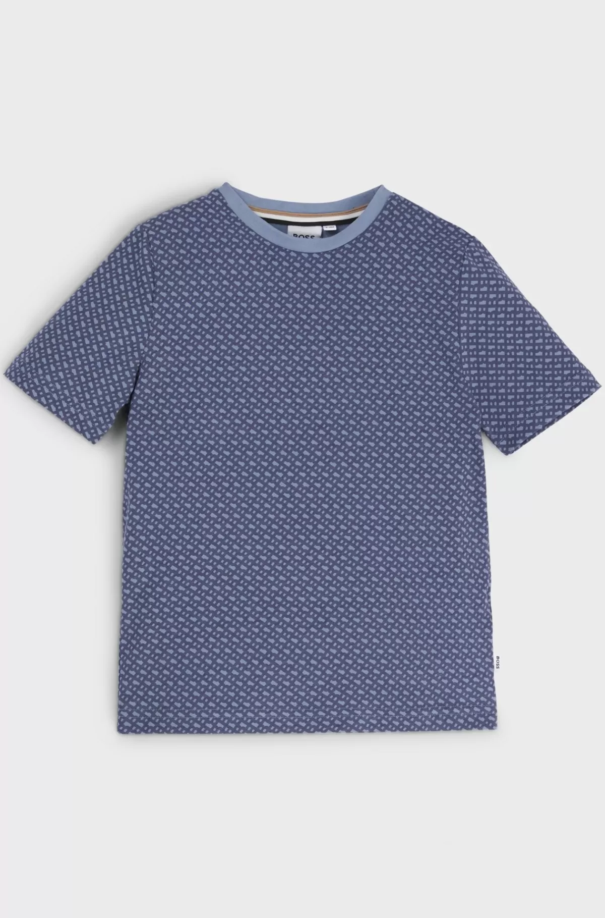 HUGO BOSS T-shirt Til Børn I Bomuld Med Monogramprint Overalt Blå Flash Sale